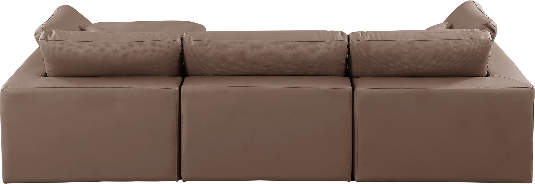 Comfy - 4 Piece Faux Leather Modular Sectional With Chaise