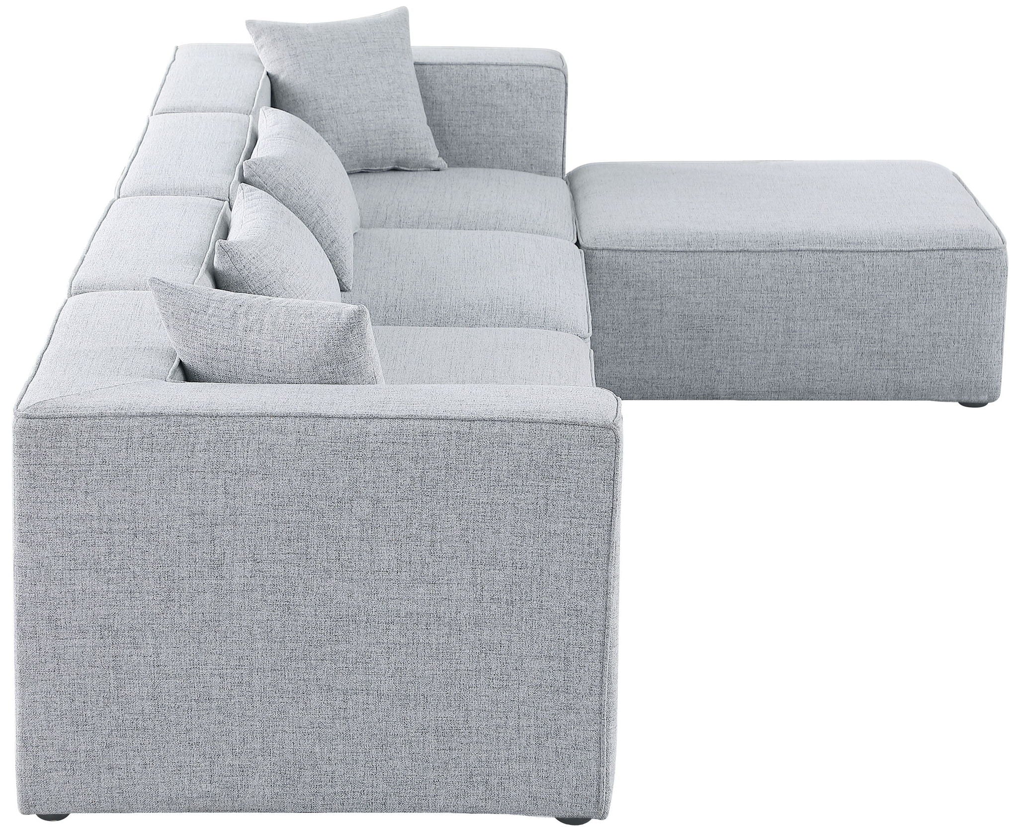 Cube - Linen 5 Piece Modular Sectional With Chaise