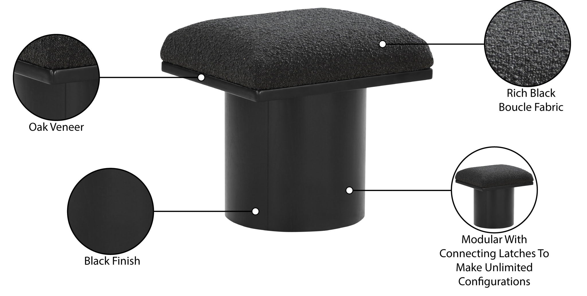 Pavilion - Bench / Stool With Black Base