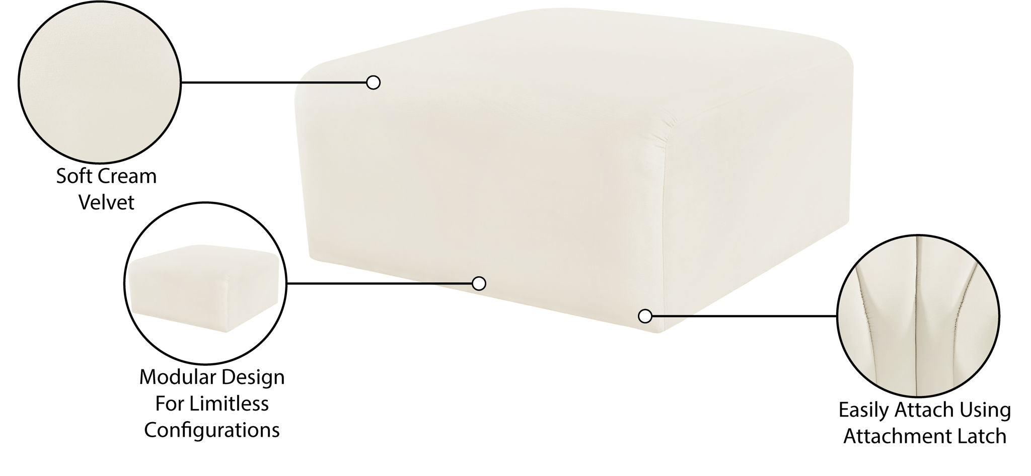 Arc - Velvet Ottoman