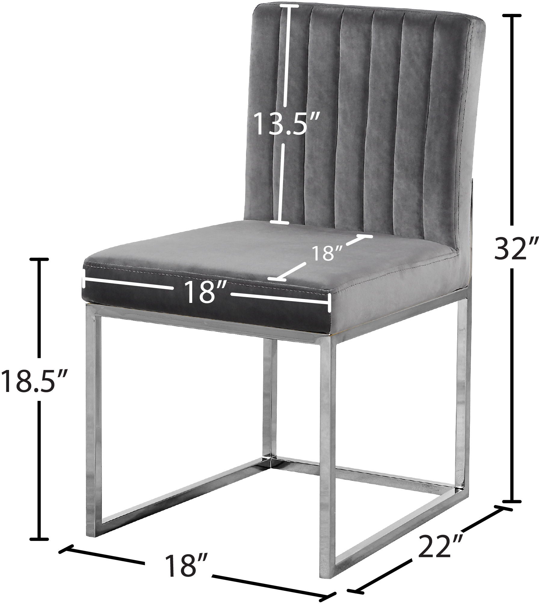 Giselle - Dining Chair with Chrome Base (Set of 2)