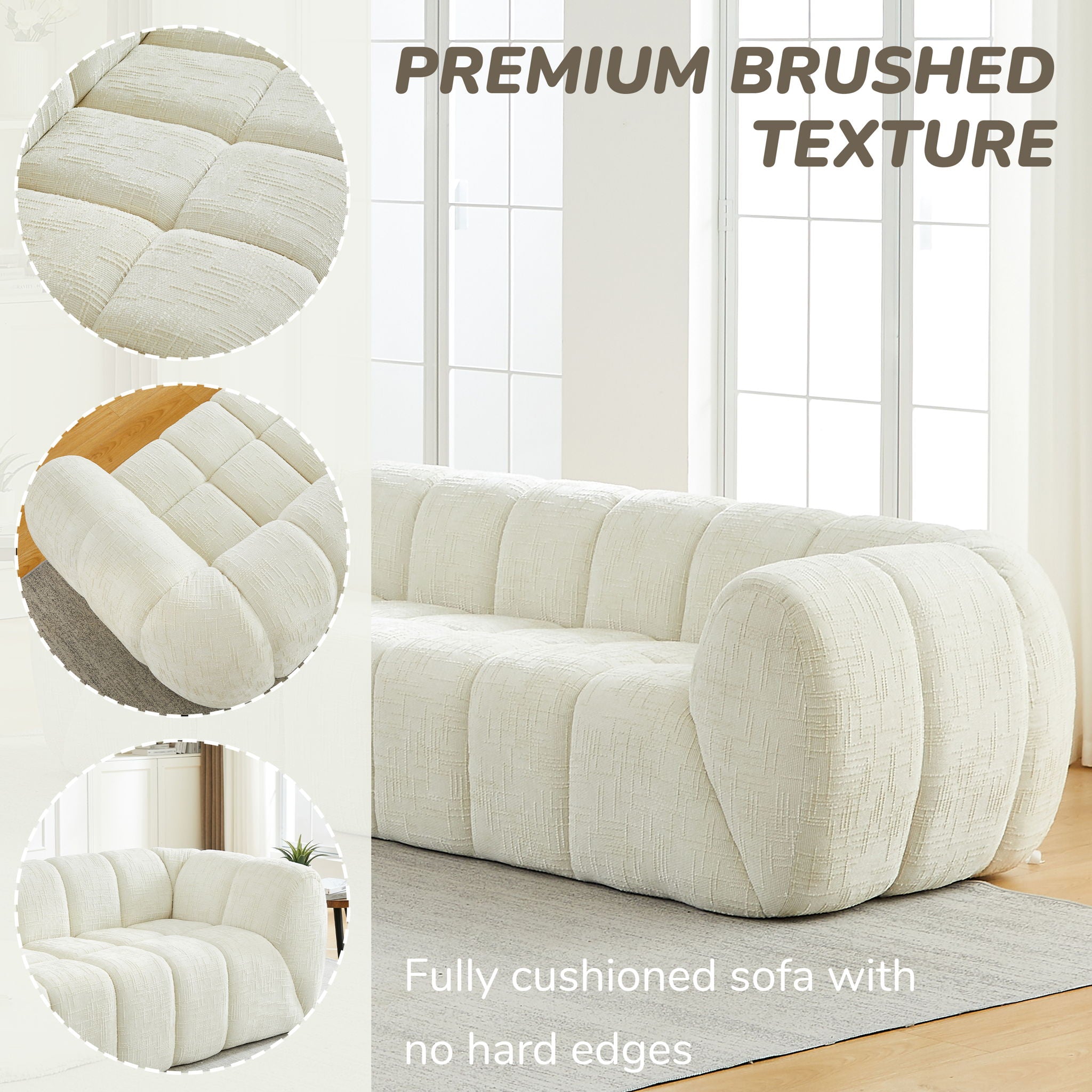 Modern Sofa With Piano Key Backrest