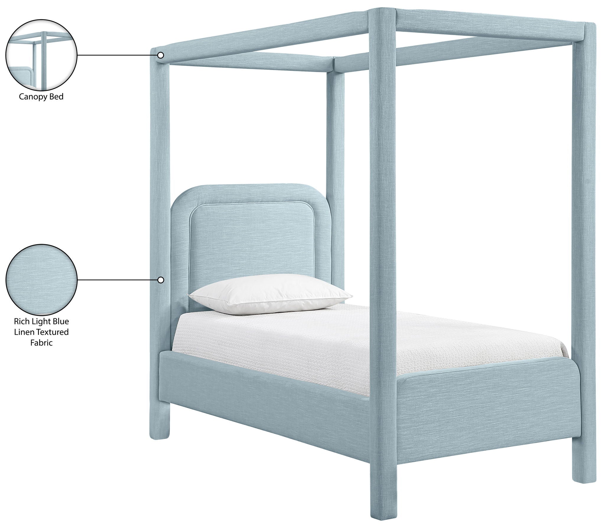 Salina - Linen Textured Fabric Upholstered Bed