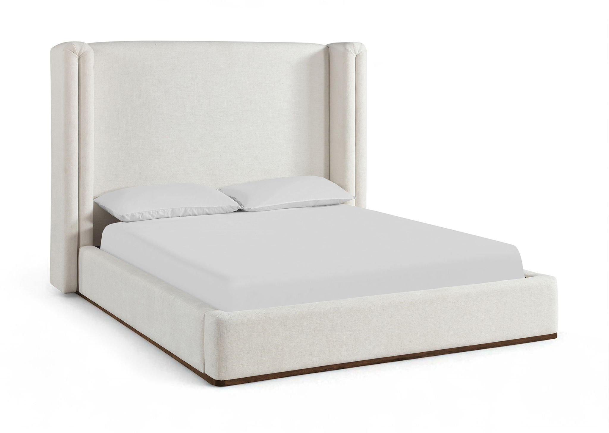 Solange - Linen Textured Fabric Upholstered Bed