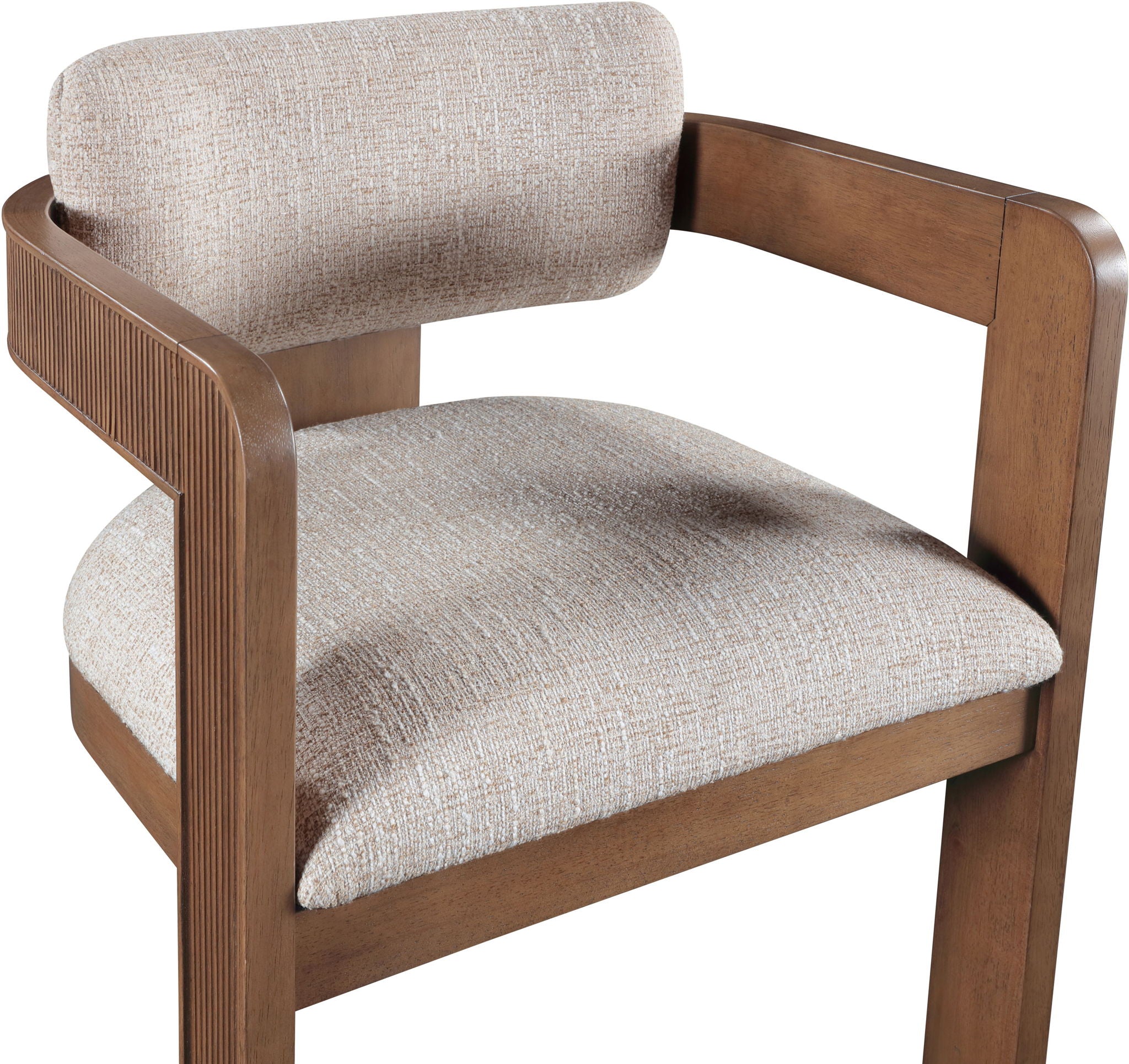 Sacha - Linen Dining Chair With Brown Base (Set of 2)