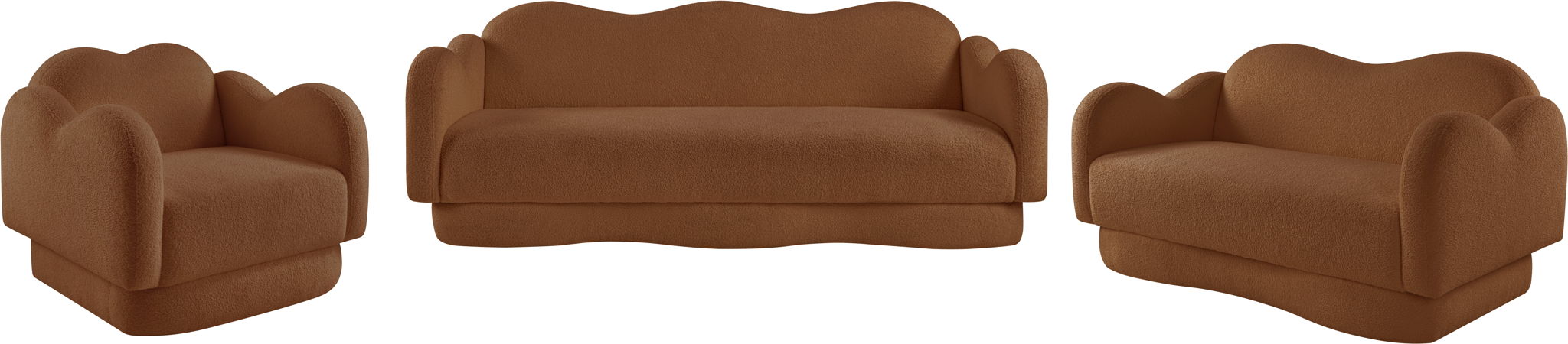 Bloom - Teddy Fabric Loveseat - Saddle