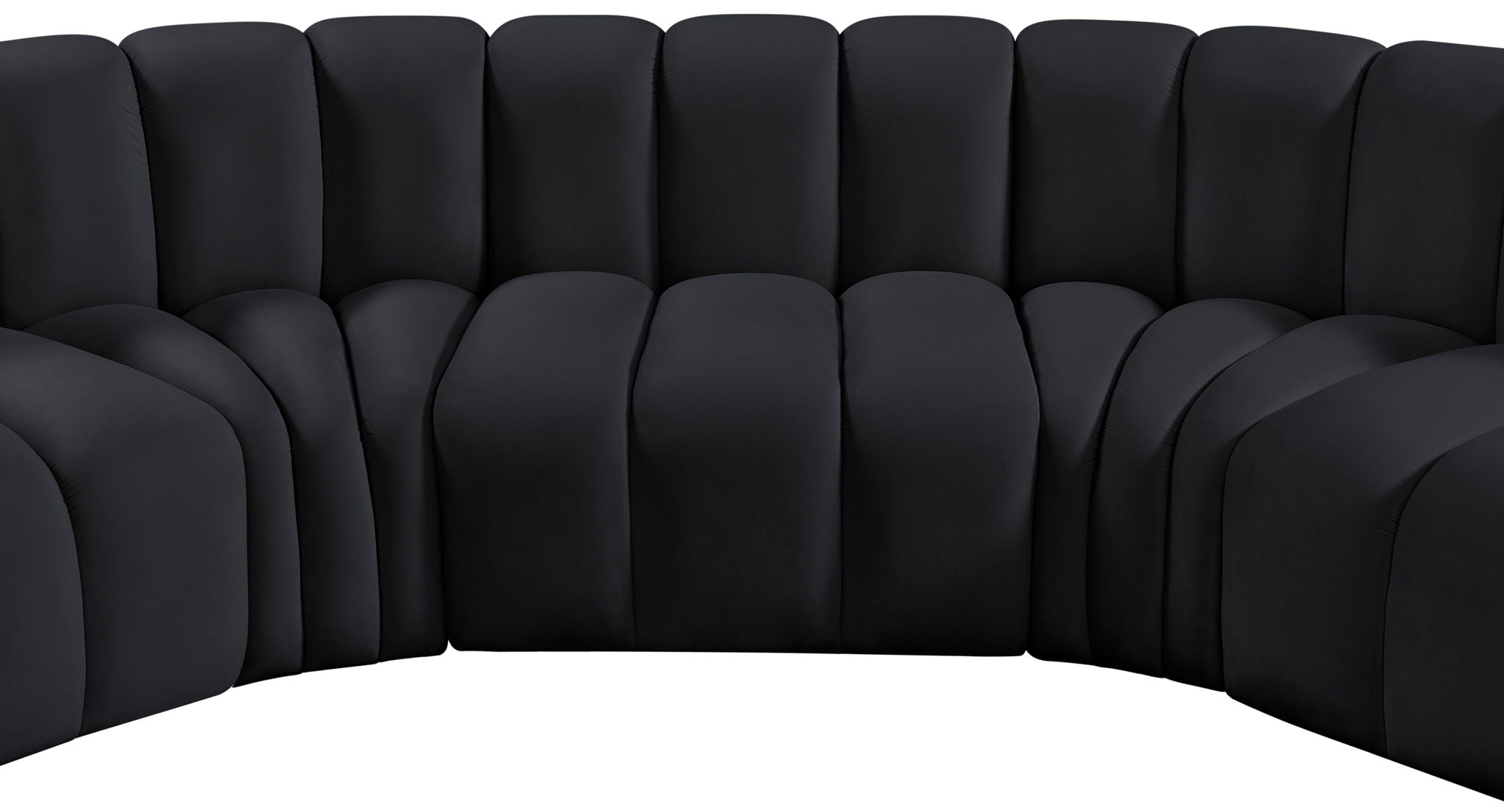 Arc - Velvet 5 Piece U-Shaped Modular Sofa