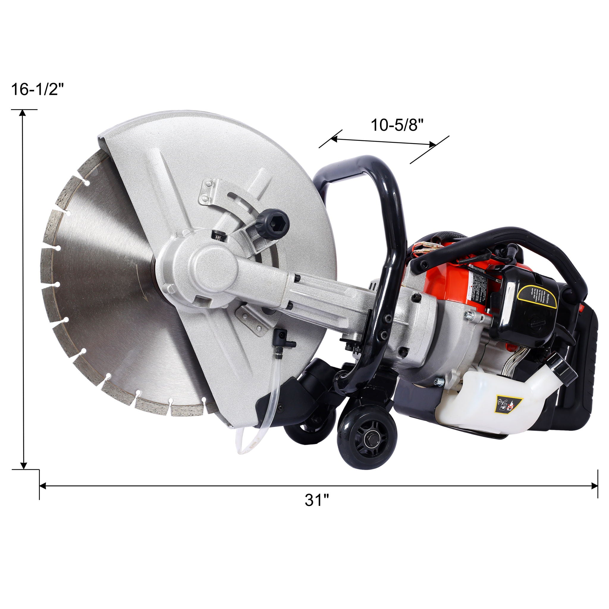 Industrial 52Cc 2 Stroke Gas Powered Concrete Cut Off Saw With Blade Steel - Red