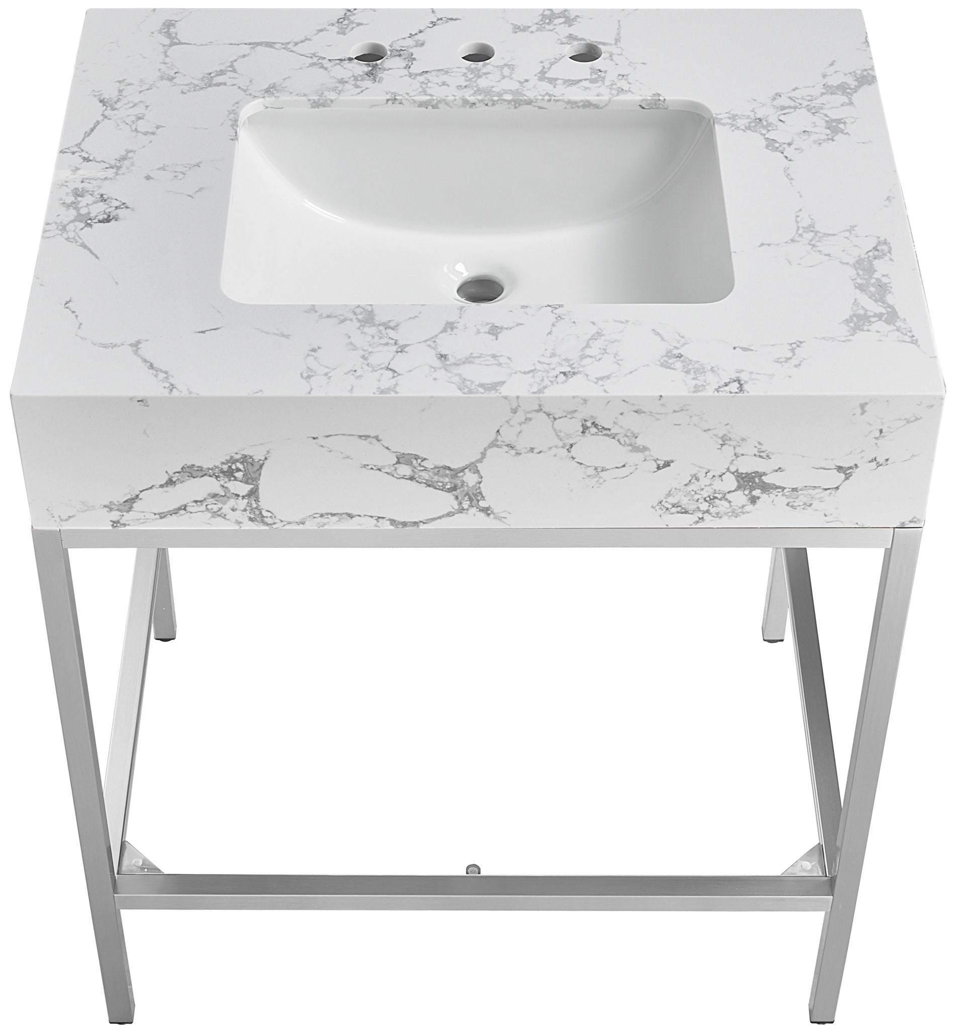 Marmo - Engineered Marble Bathroom Vanity With Chrome Base