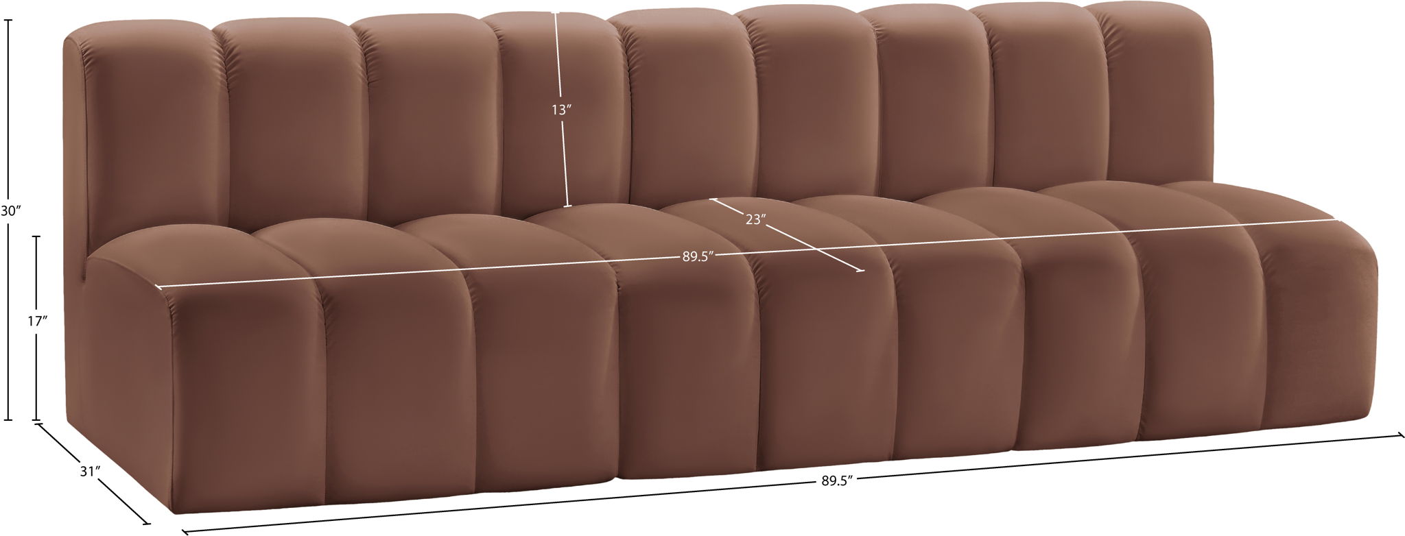 Arc - Faux Leather 3 Seats Modular Sofa