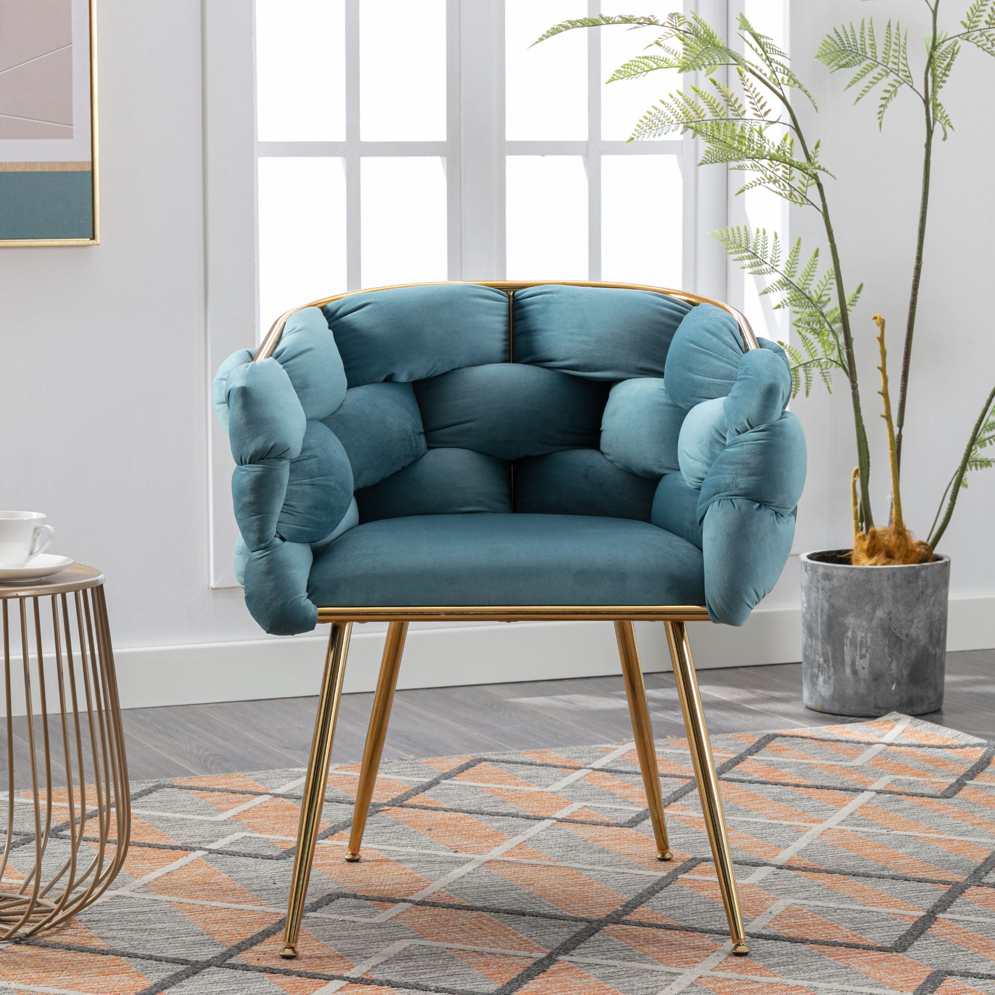 Luxury Modern Simple Leisure Single Sofa Chair Bedroom Lazy Person Household Dresser Stool Manicure Table Back Chair