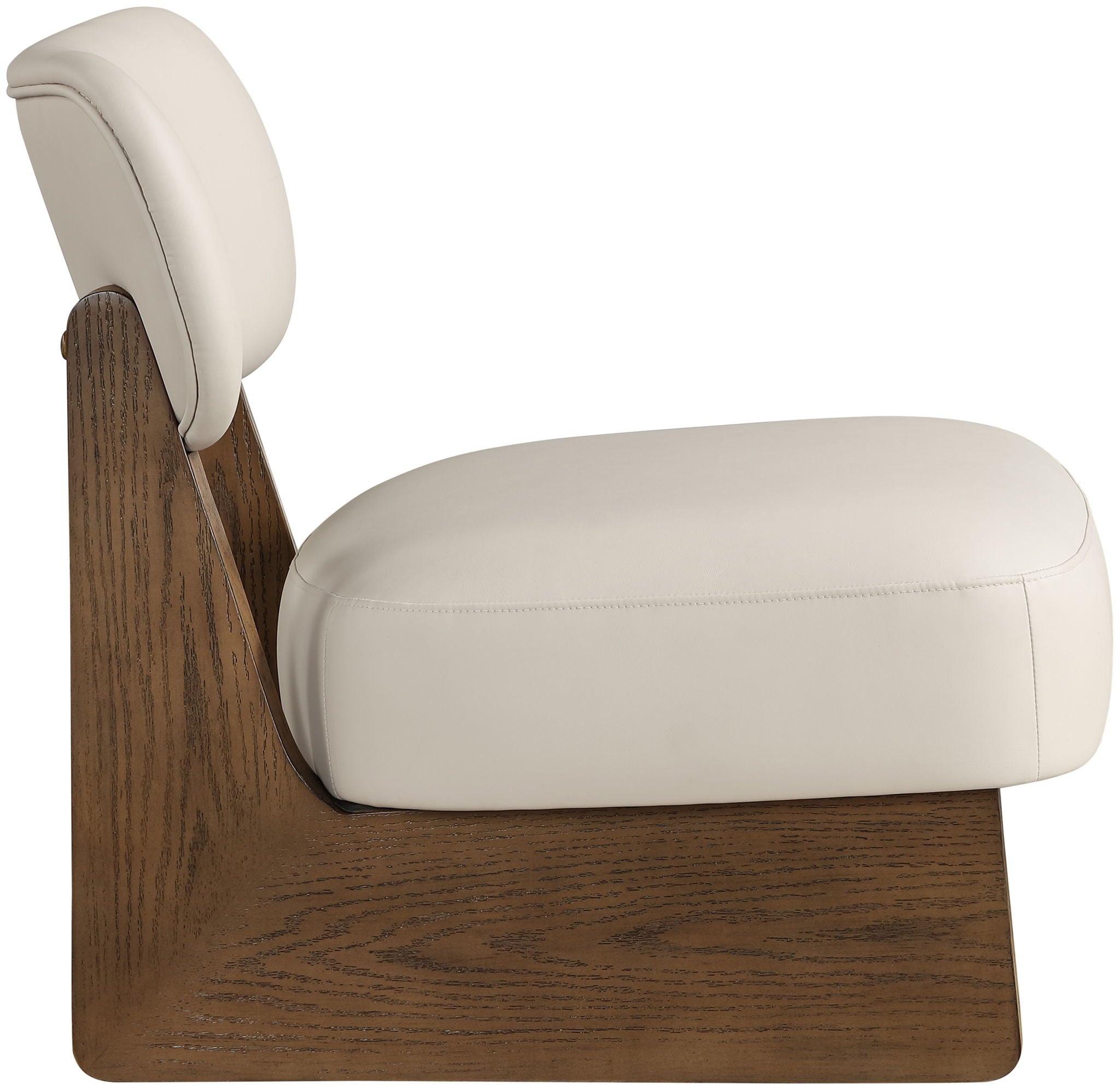 Vetra - Vegan Leather Upholstered Accent Chair - Taupe / Painted Brown