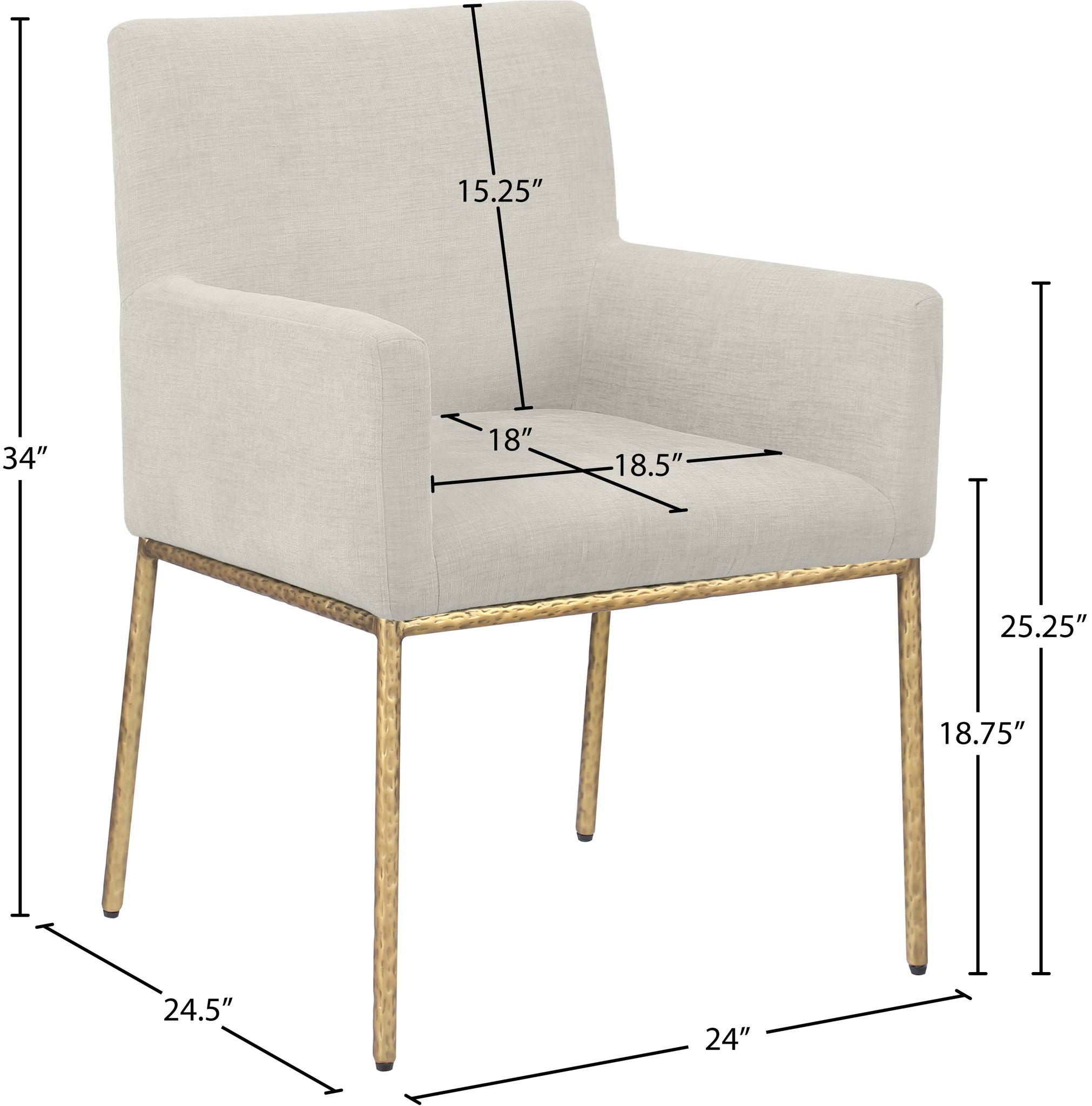 Reeves - Dining Chair With Gold Legs (Set of 2)