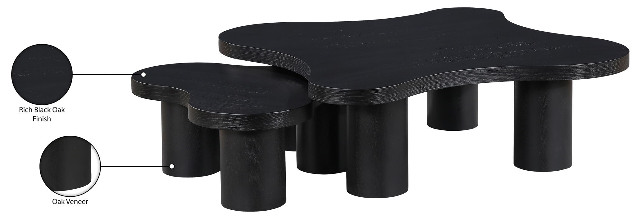 Cove - Oak Veneer And Solid Wood 2 Piece Coffee Table