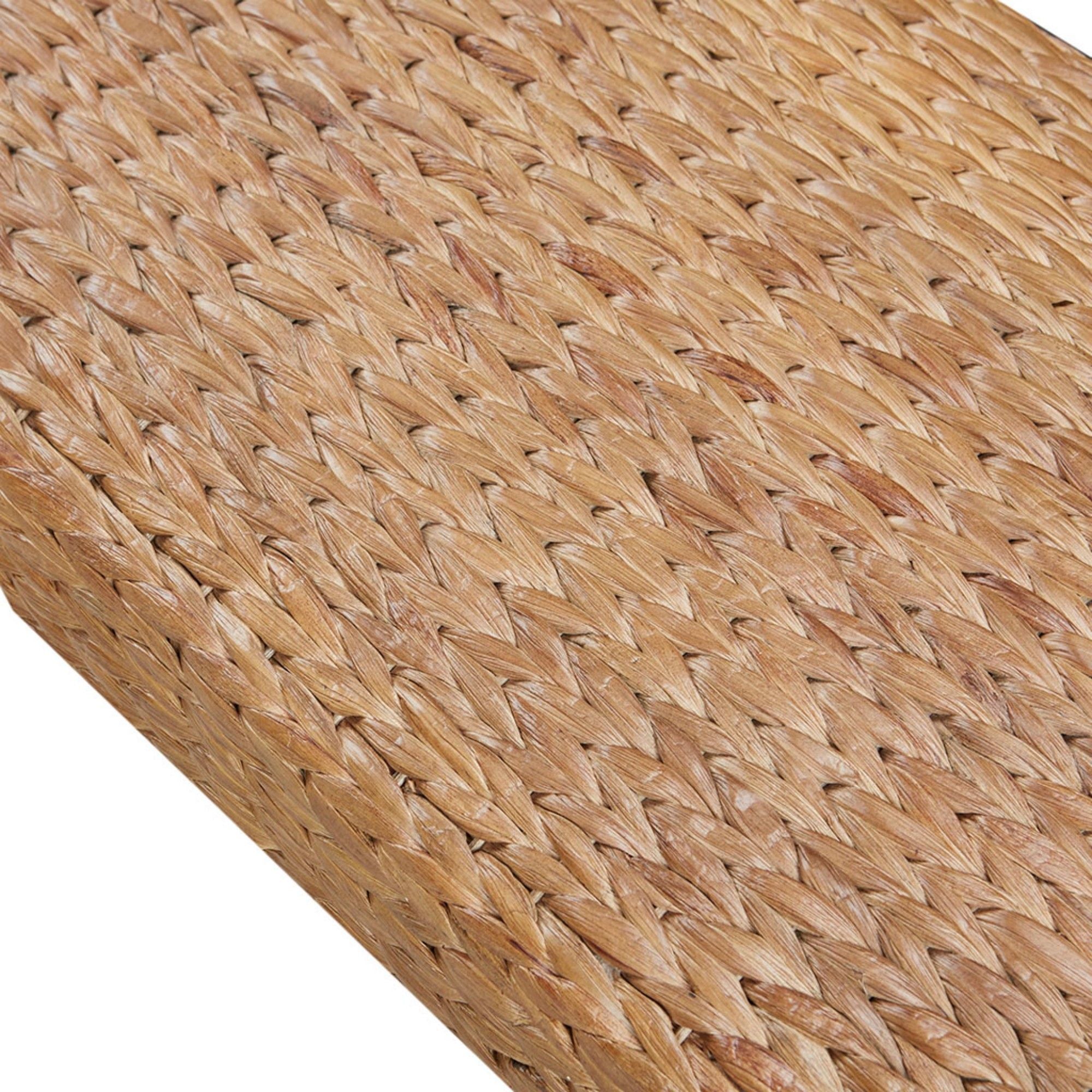 Bench With Water Hyacinth Seat - Brown