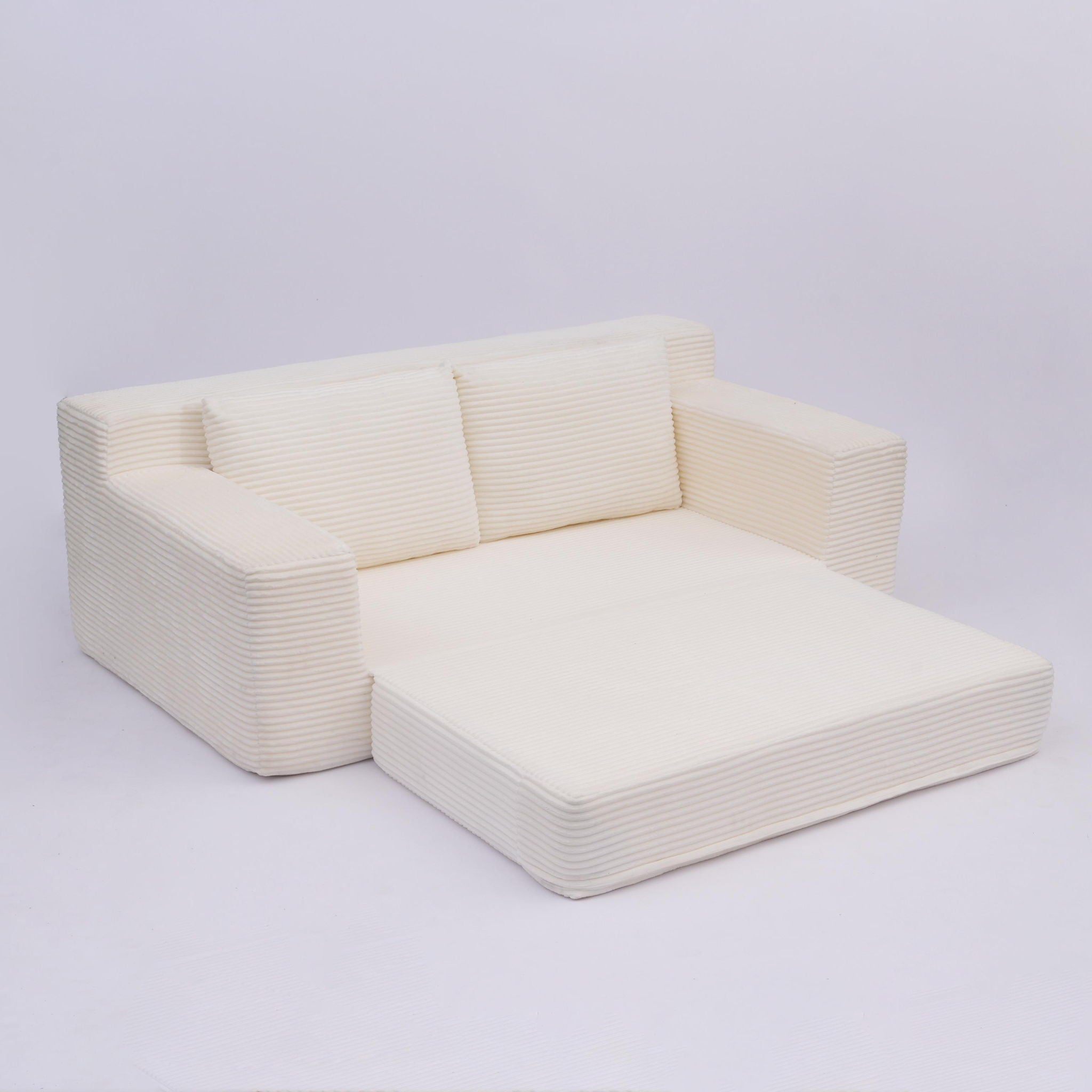 Comfortable Deep Seat Loveseat Sofa Bed, Reversible Cushion With Pillows