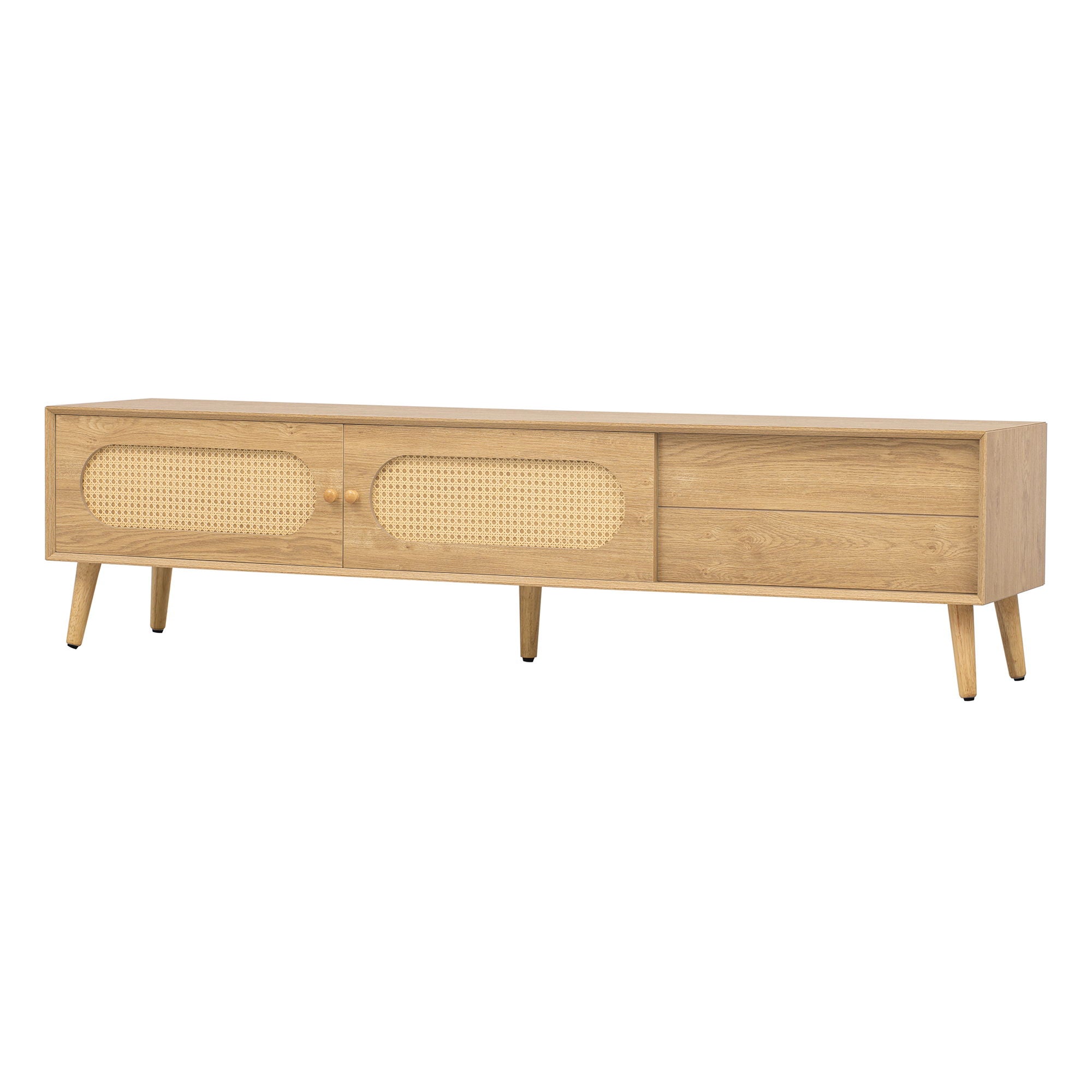 TV Stand For TVs Up To 80", Media Console, Cabinet - Natural