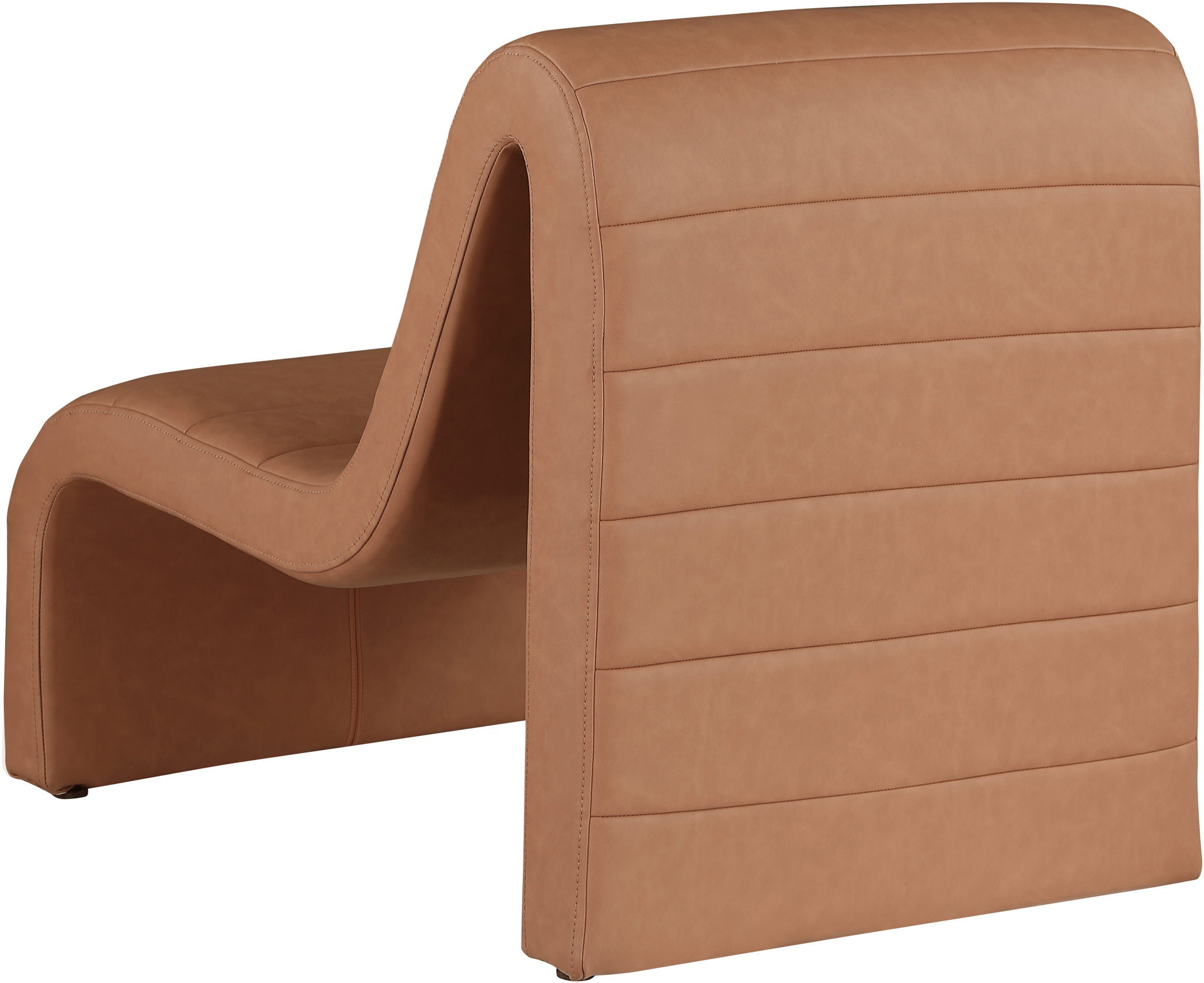 Ivy - Faux Leather Accent Chair - Cognac