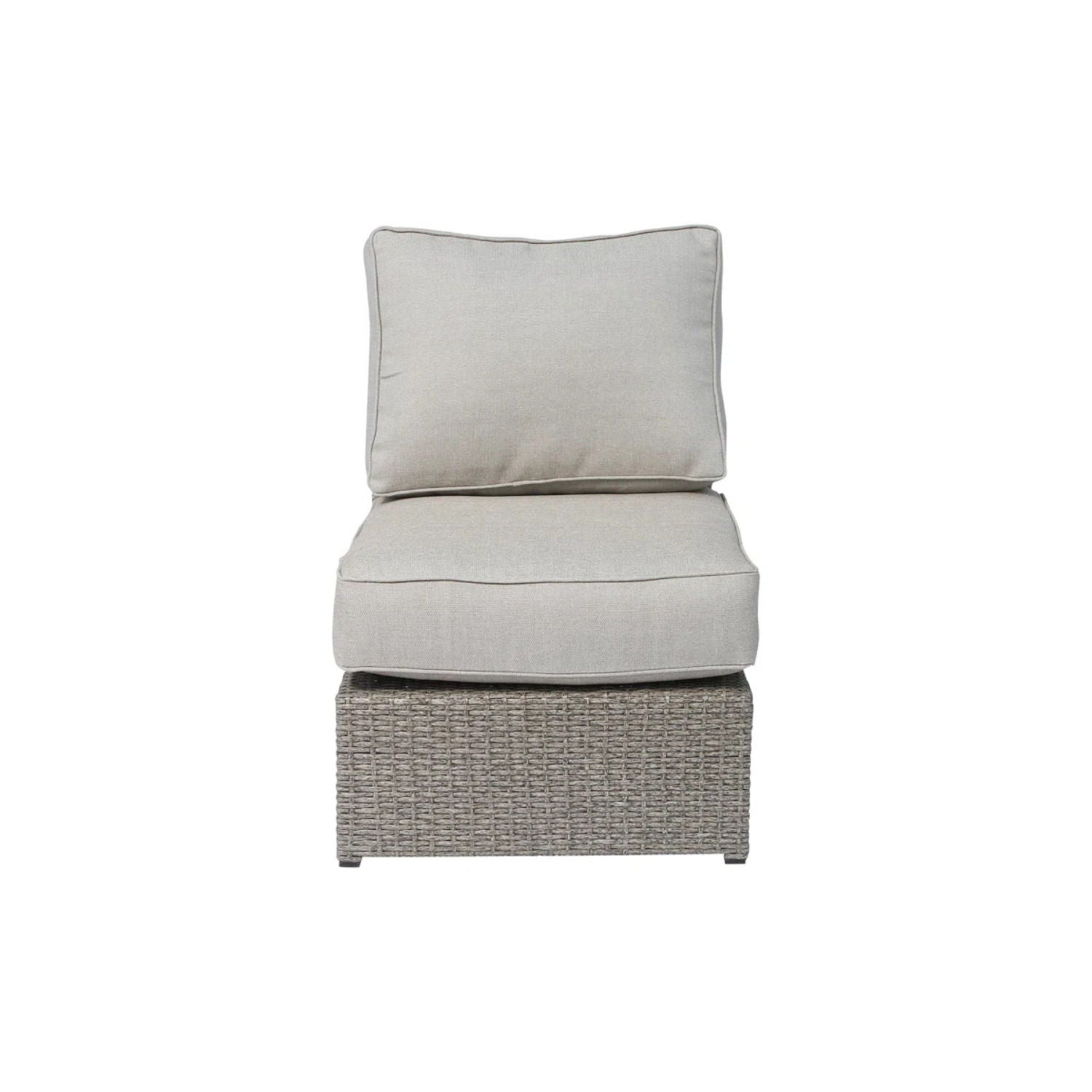 Outdoor Wicker Sectional With Weather Resistant Cushions And Table