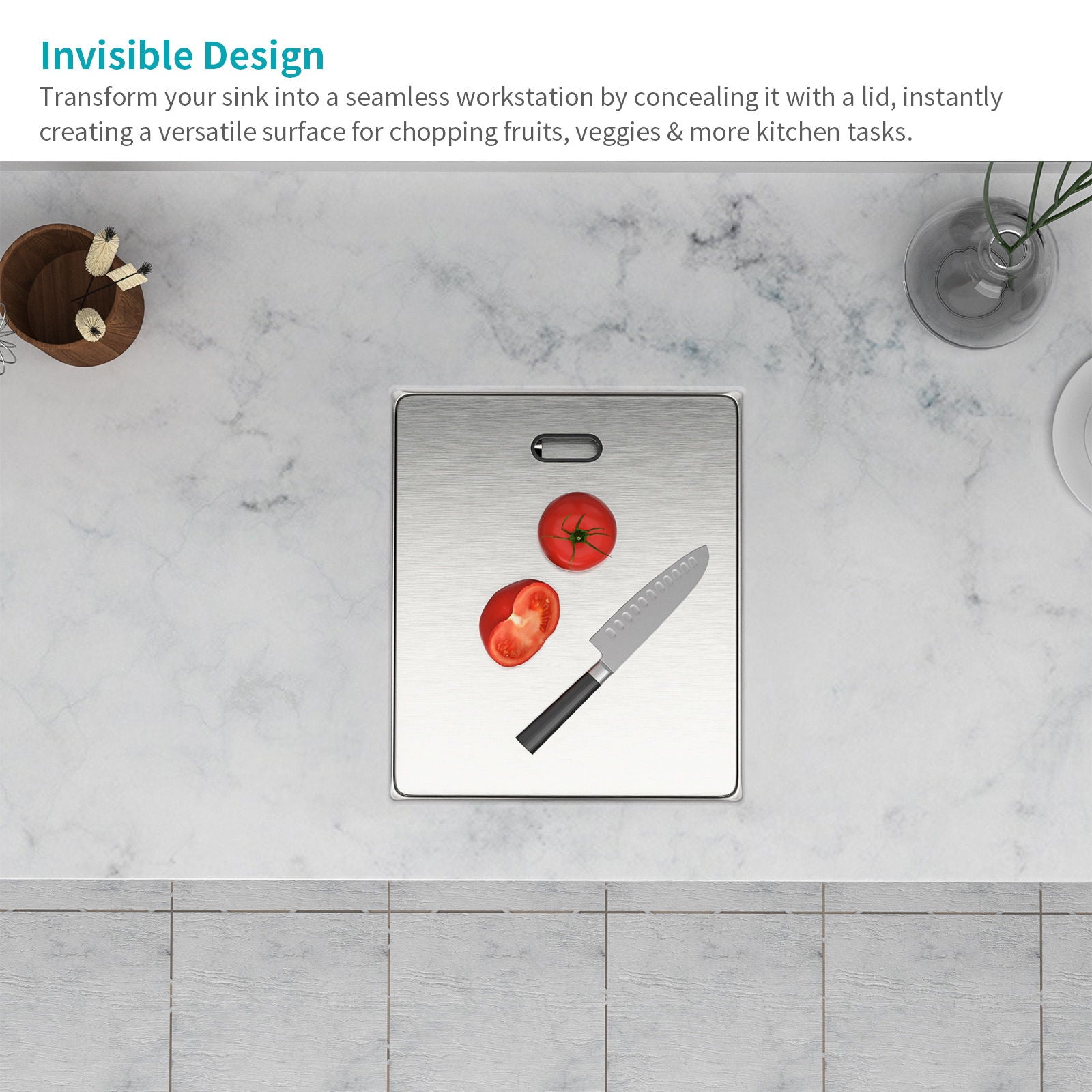 Modern Undermount Bar Sink With Folding Faucet