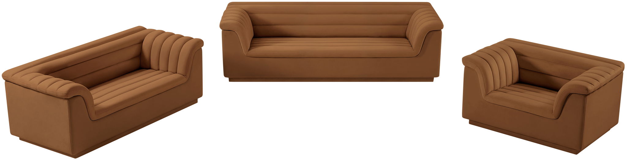 Cascade - Velvet Chair - Saddle