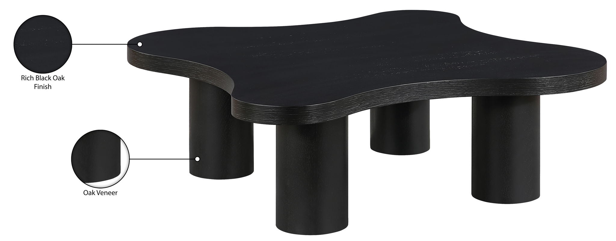 Cove - 48" Oak Veneer And Solid Wood Coffee Table