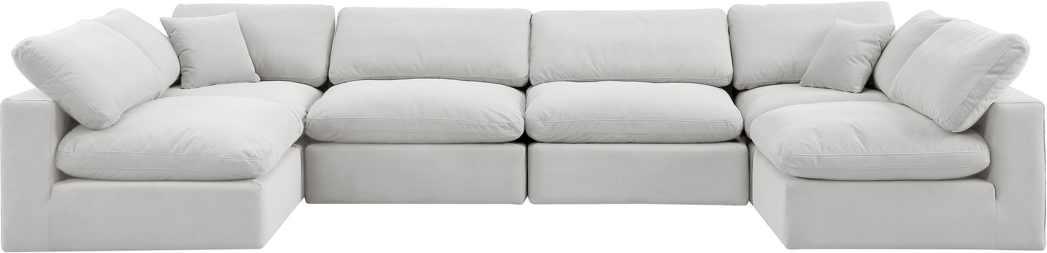 Comfy - 6 Piece Velvet Modular Armless Sectional
