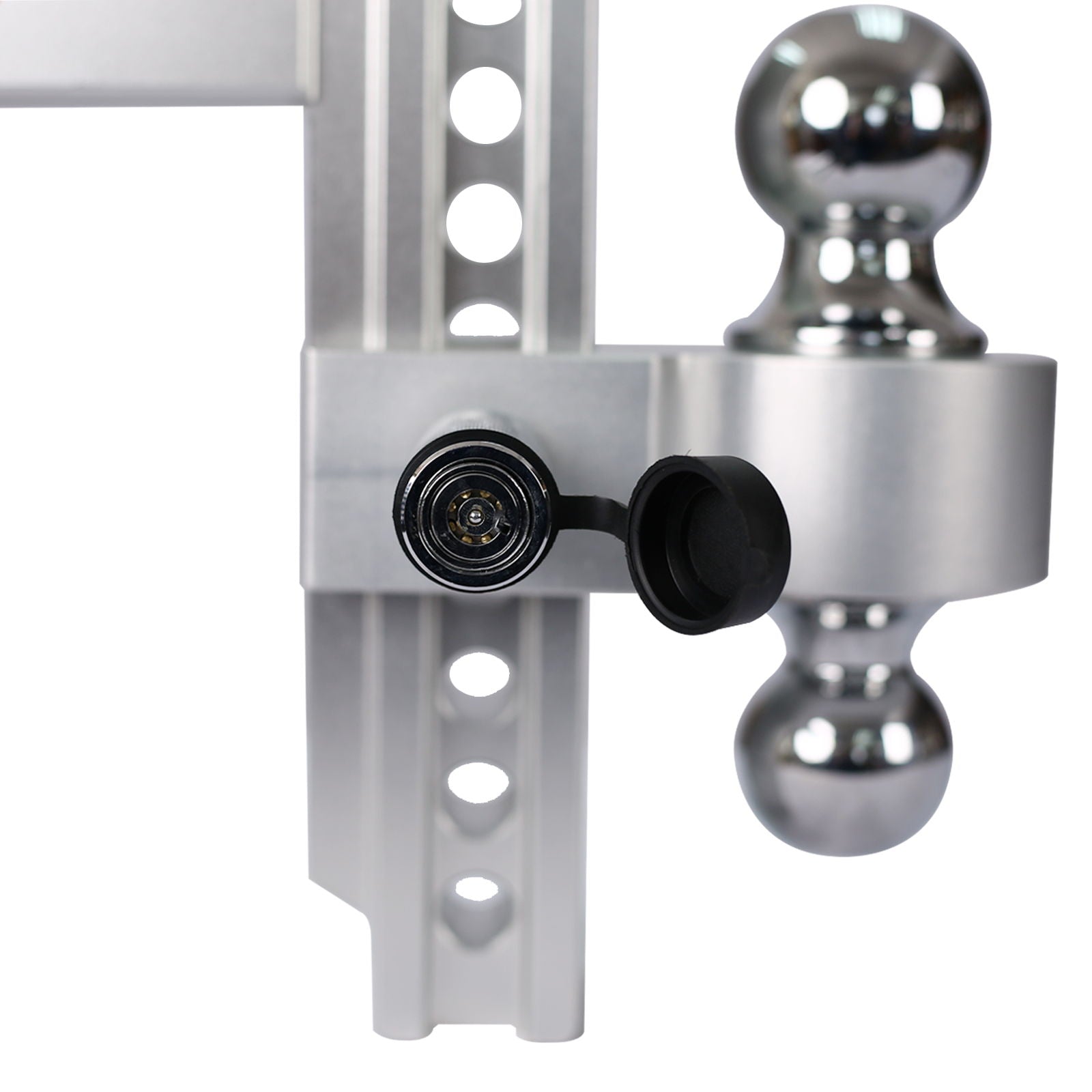 Alu - Adjustable Trailer Drop Hitch 2" Receiver 8" Adjustable - Silver