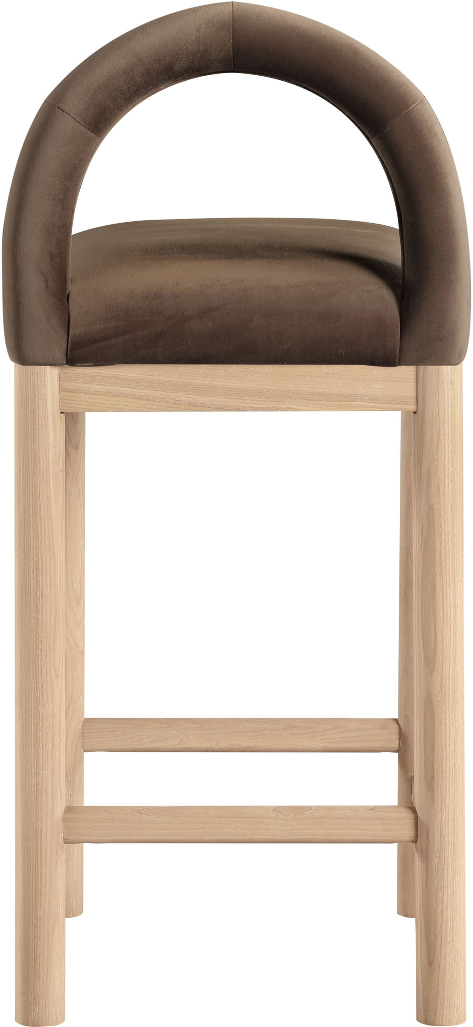 Conrad - Velvet Counter Stool With Natural Legs
