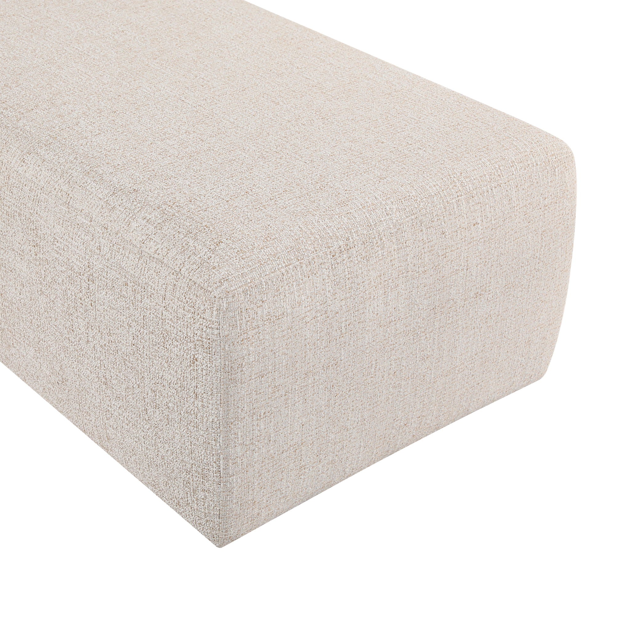 Zephyr - Linen Textured Fabric Upholstered Chaise - Painted Brown Walnut Base