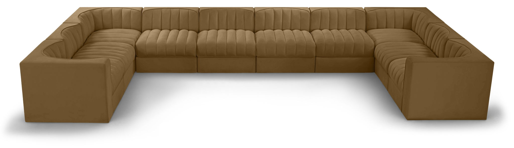 Rummi - Velvet Performance Fabric Upholstered 10 Piece Modular Sectional