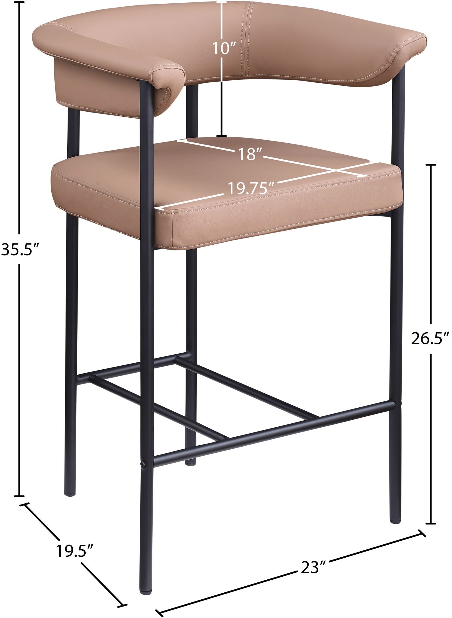 Malin - Faux Leather Counter Stool (Set of 2) - Tan