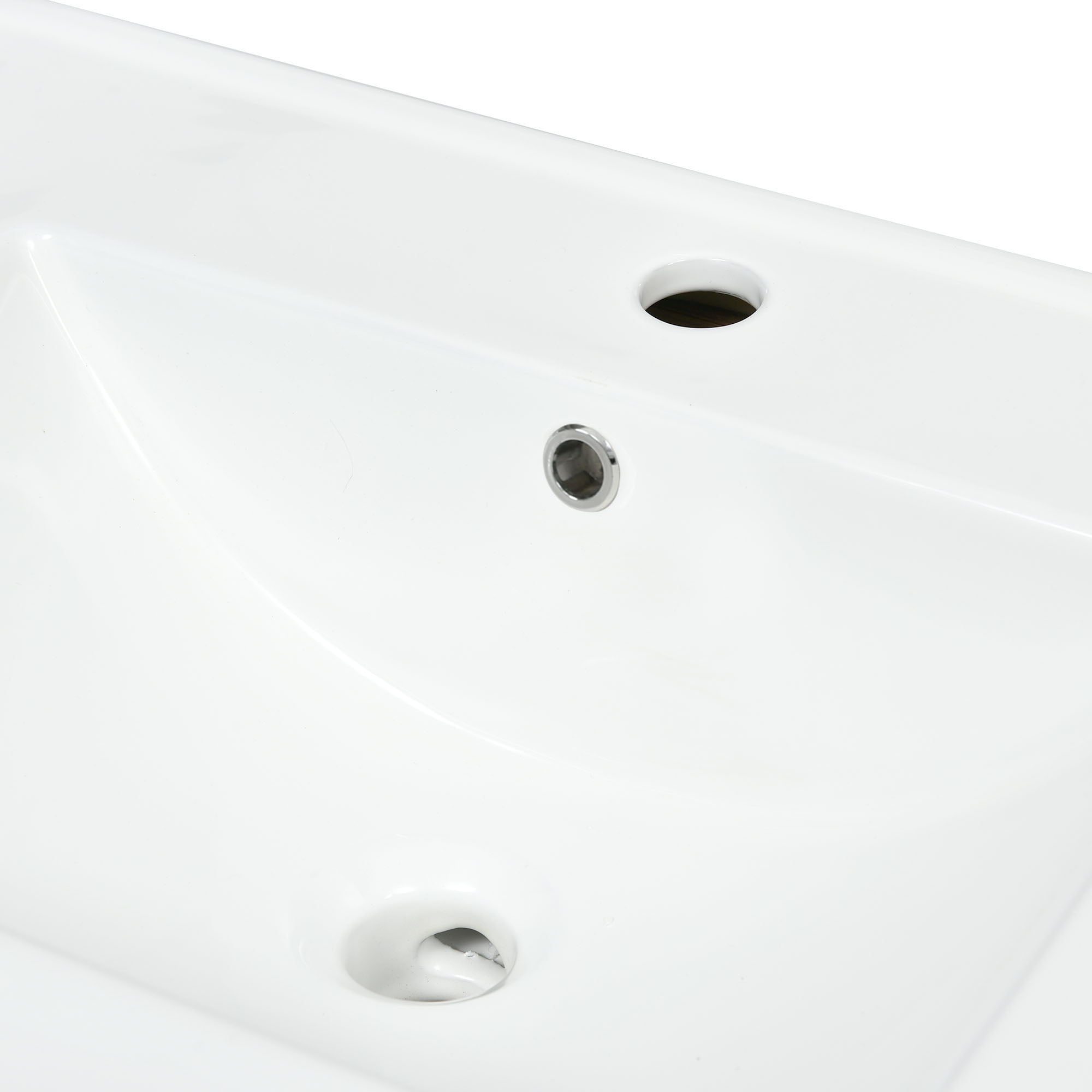 24'' Bathroom Vanity With Basin Sink, 3 Drawer Storage Cabinet - Natural Wood