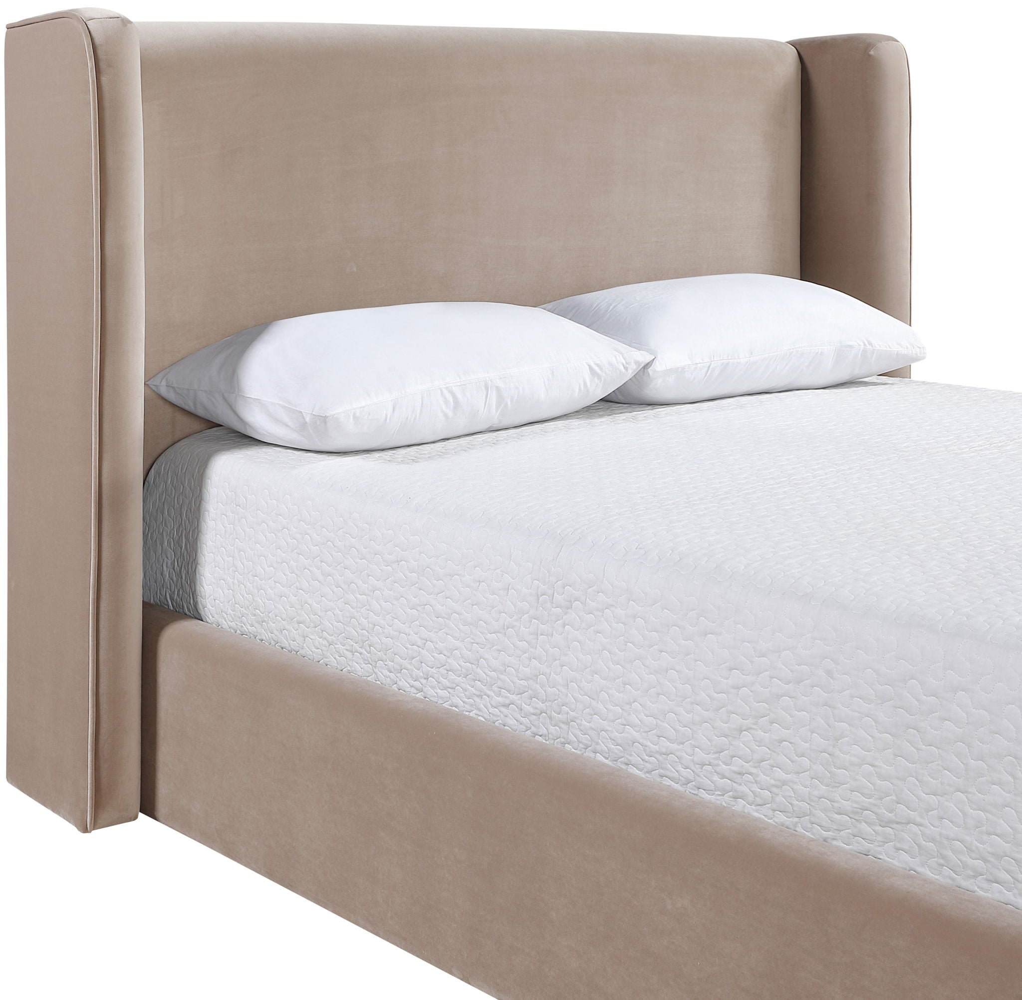 Kendall - Velvet Upholstered Bed - Taupe