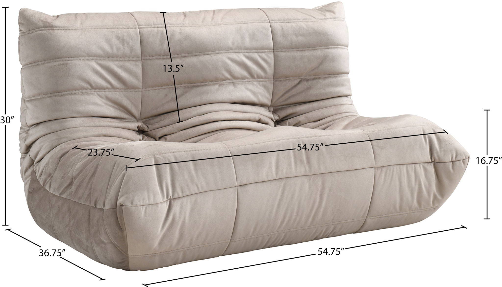 Relax - Velvet 54.75" Upholstered Loveseat