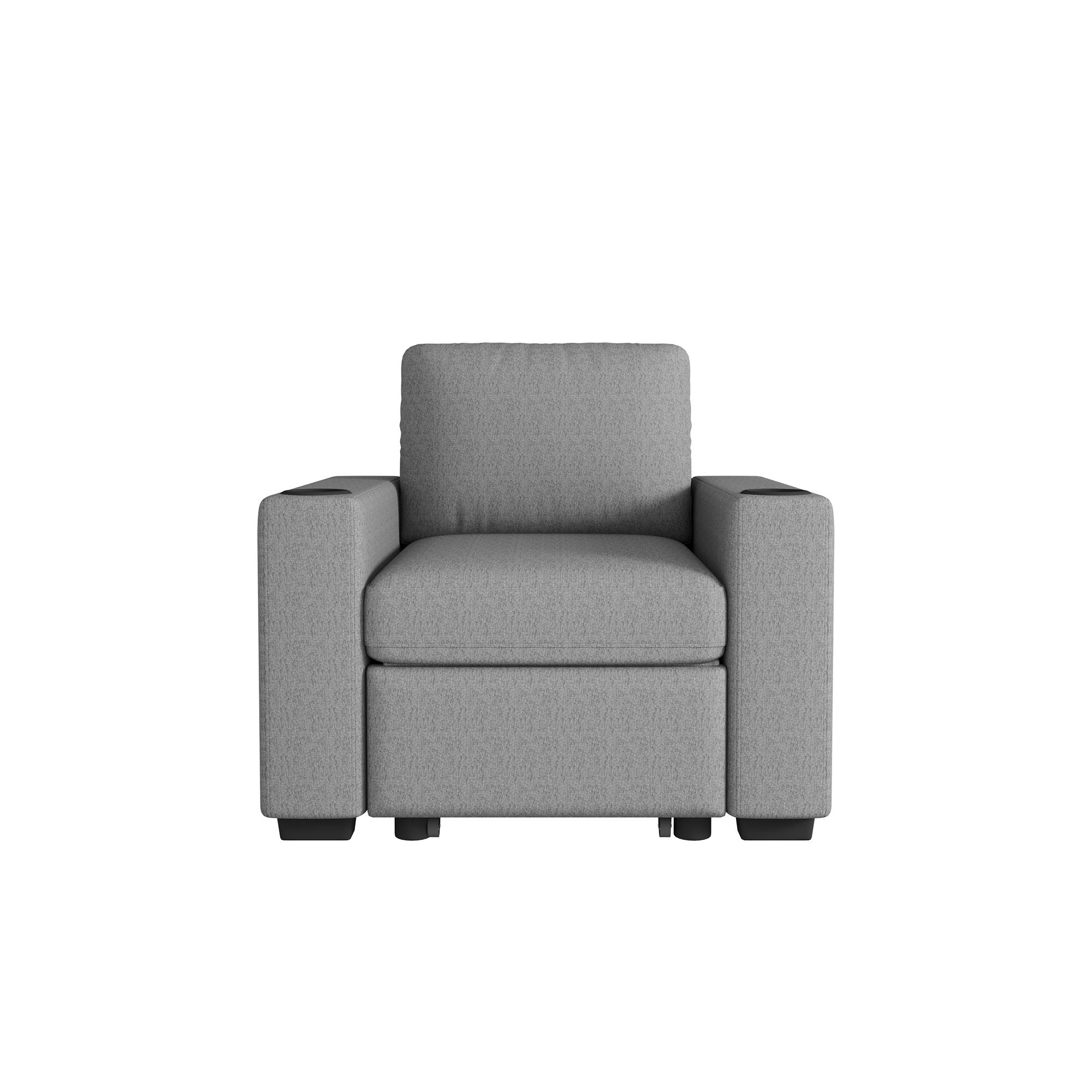 Single Pull Out Sofa Bed With USB Ports And Cup Holders
