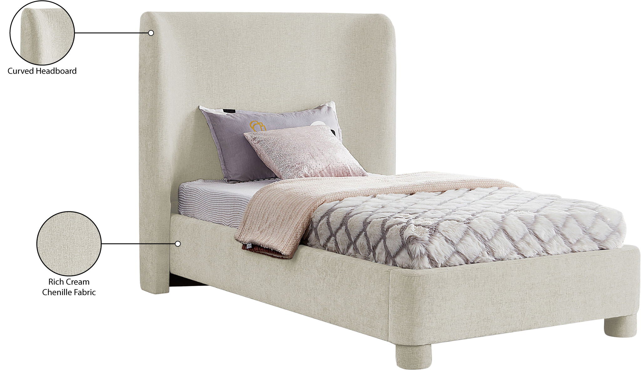 Penny - Chenille Fabric Bed