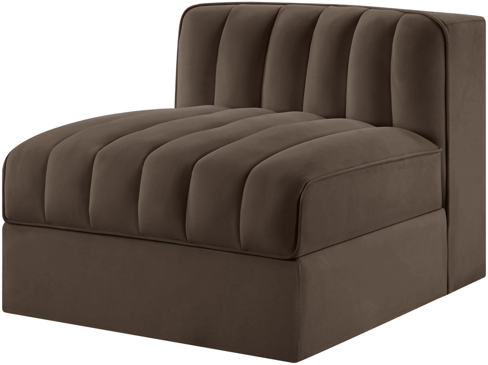 Rummi - Velvet Performance Fabric Upholstered Modular Armless Chair