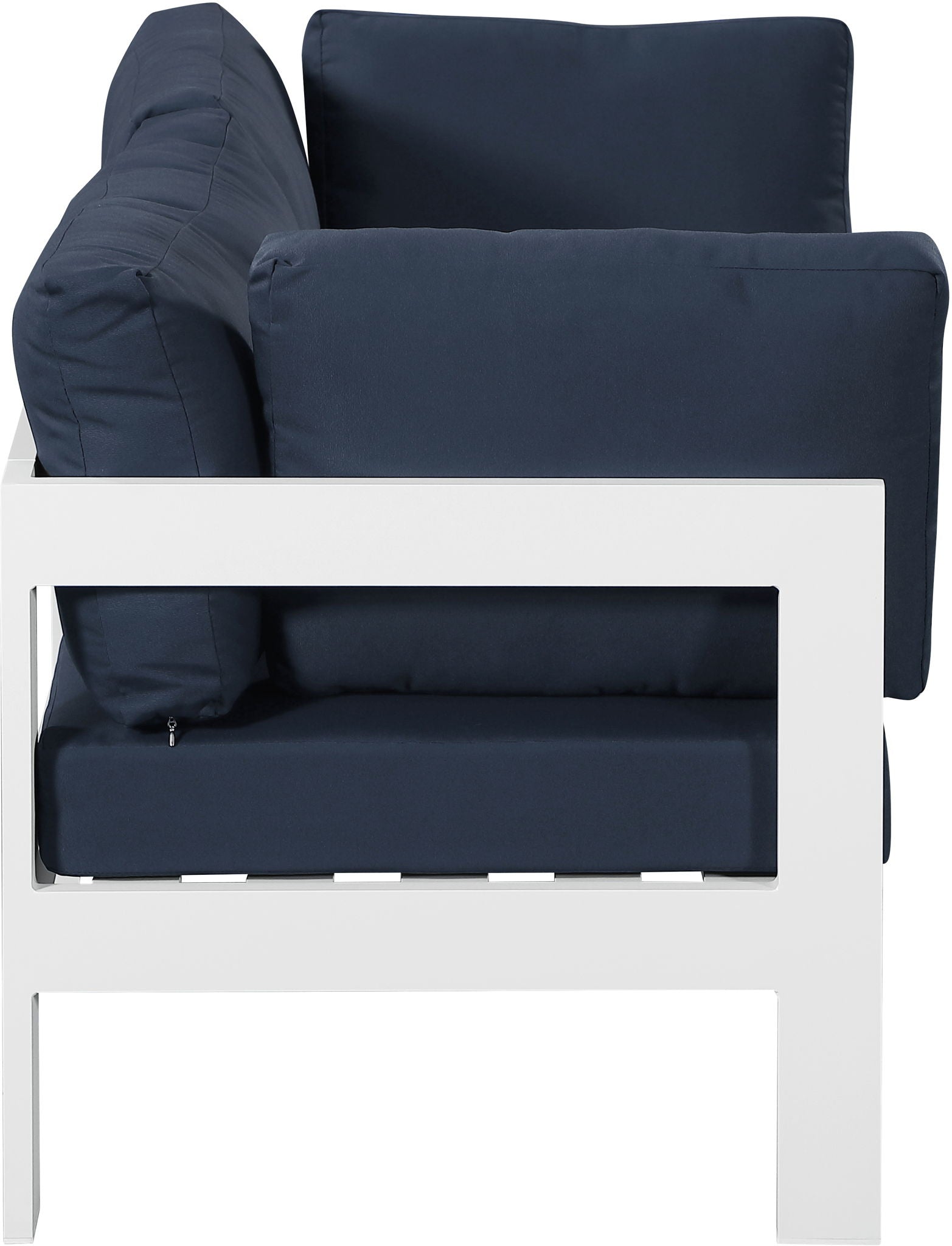 Nizuc - Outdoor Patio 2 Seat Modular Sofa With White Frame
