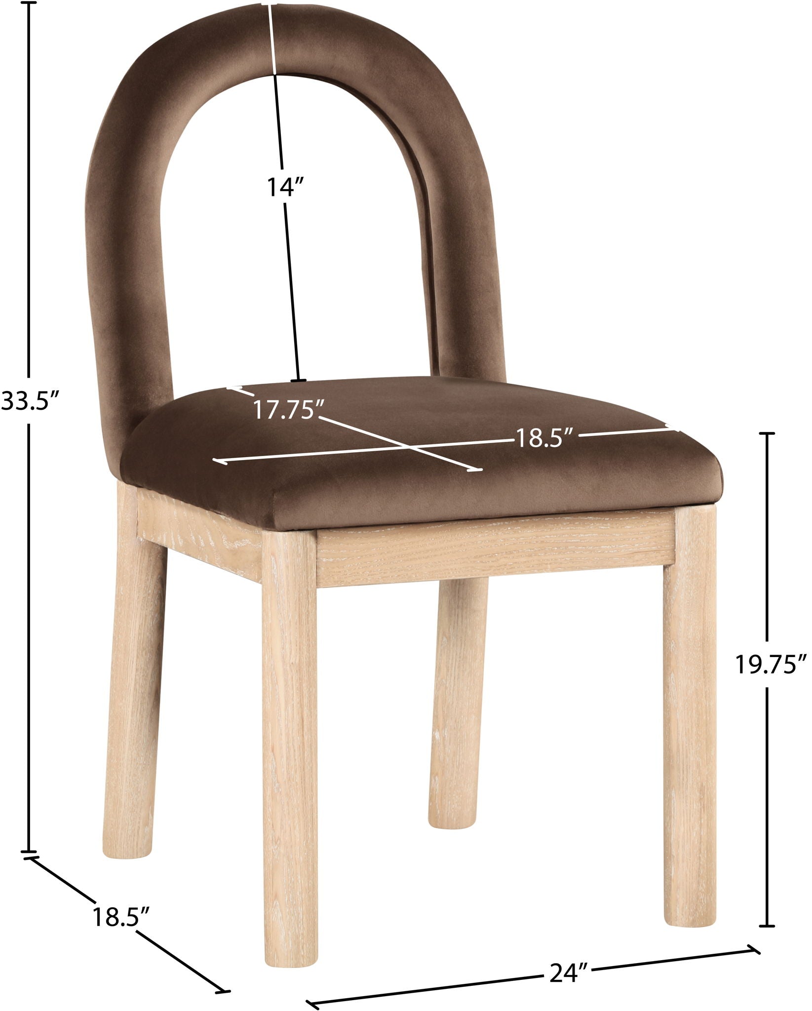 Conrad - Velvet Dining Chair With Natural Legs