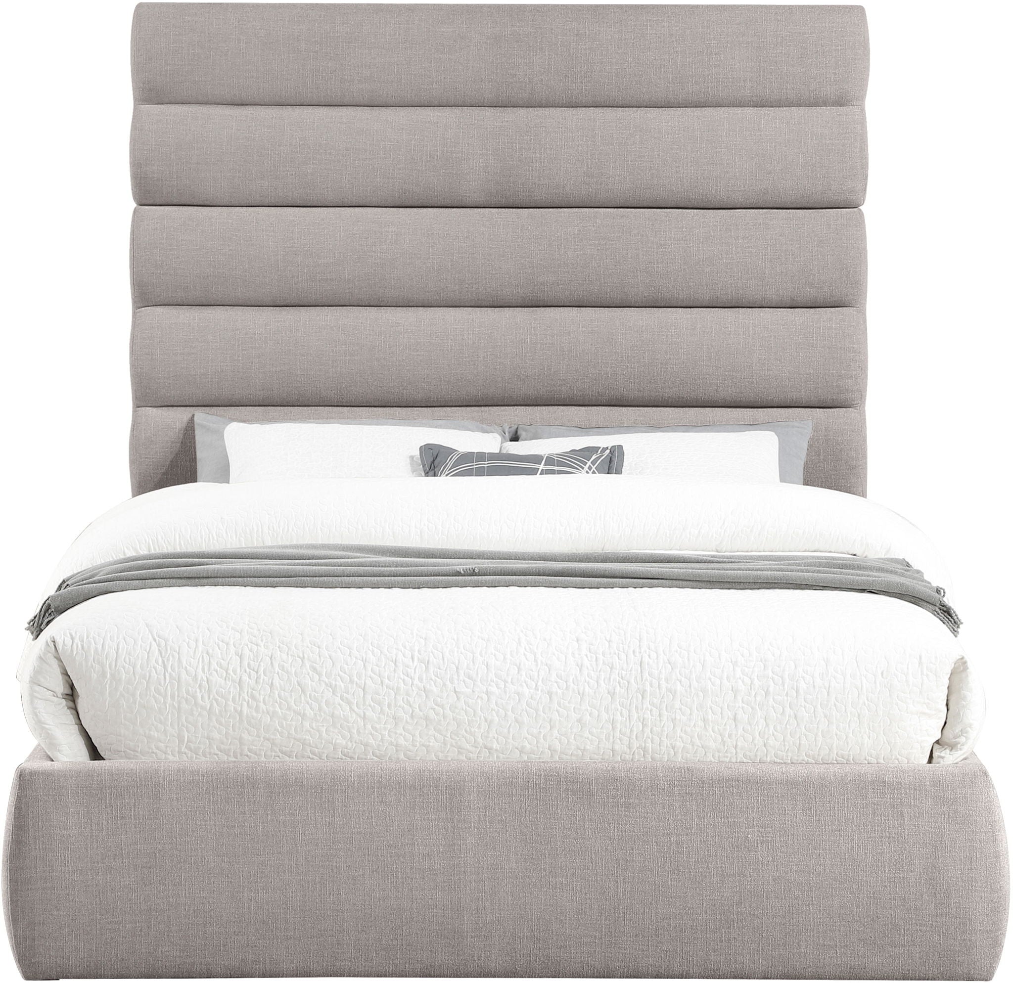 Adam - Linen Fabric Bed With 70.5" Headboard