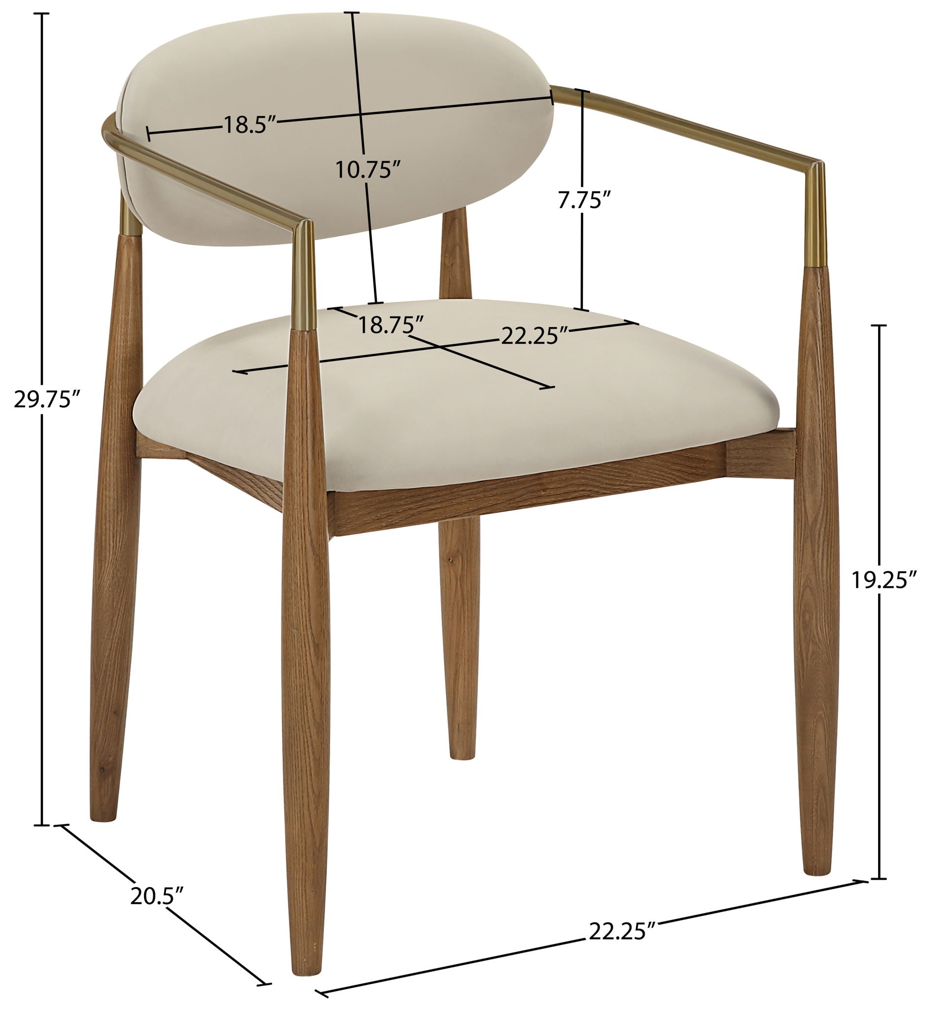 Riccio - Dining Arm Chair (Set of 2) - Walnut Frame