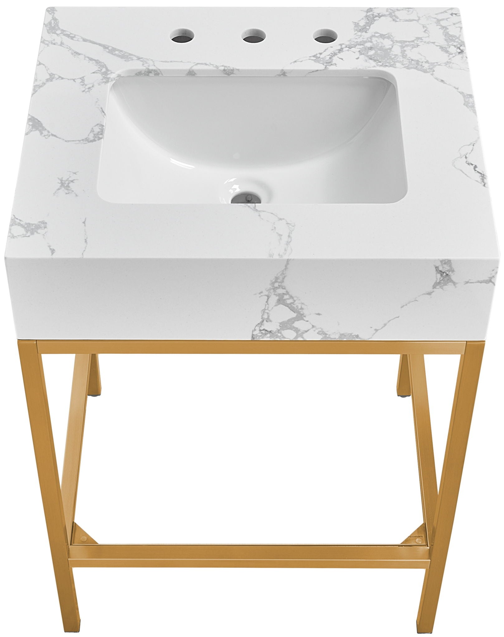 Marmo - Engineered Marble Bathroom Vanity With Gold Base
