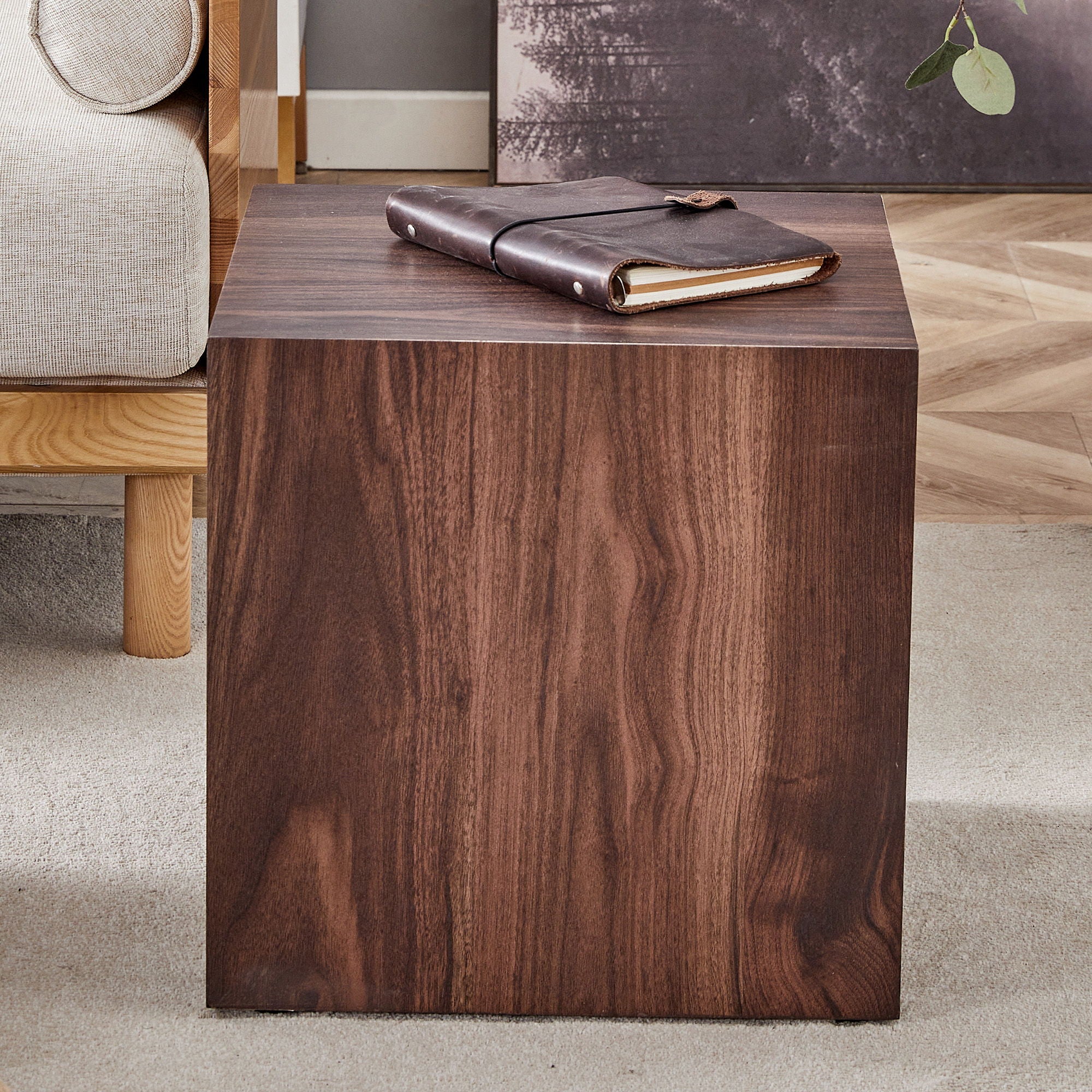 Luxurious Wood Grain Coffee Table Elegant Design For Living Room - Walnut
