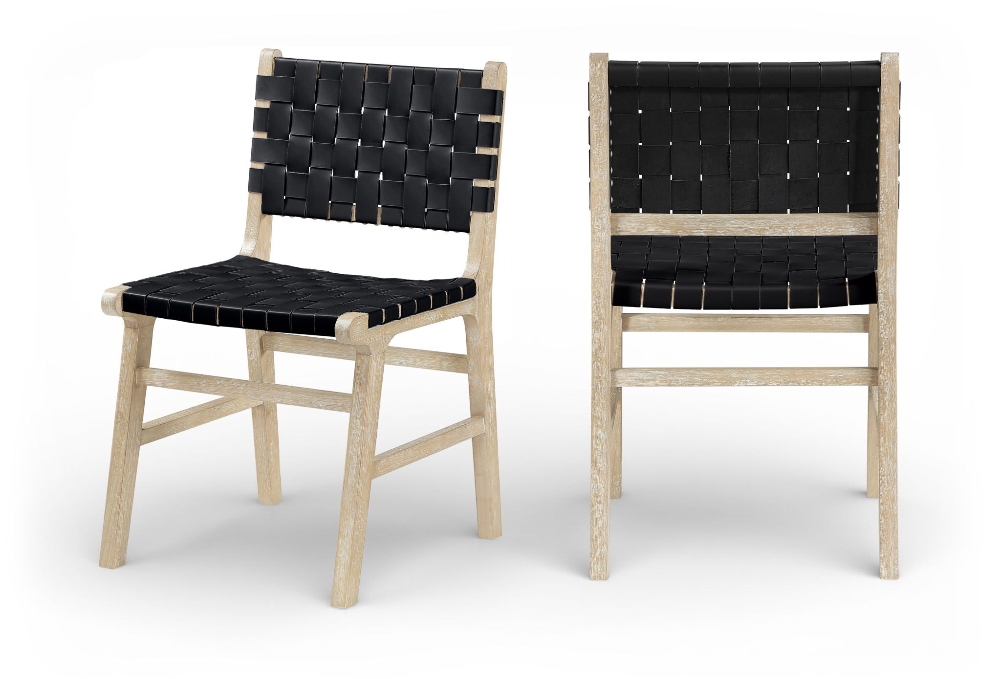Entwine - Vegan Leather Upholstered Dining Chair - Painted Natural