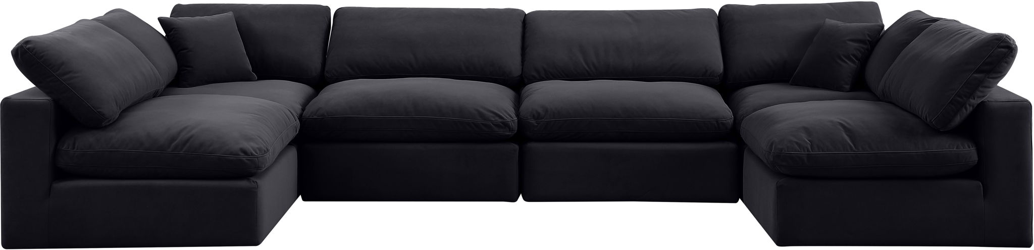 Comfy - 6 Piece Velvet Modular Armless Sectional