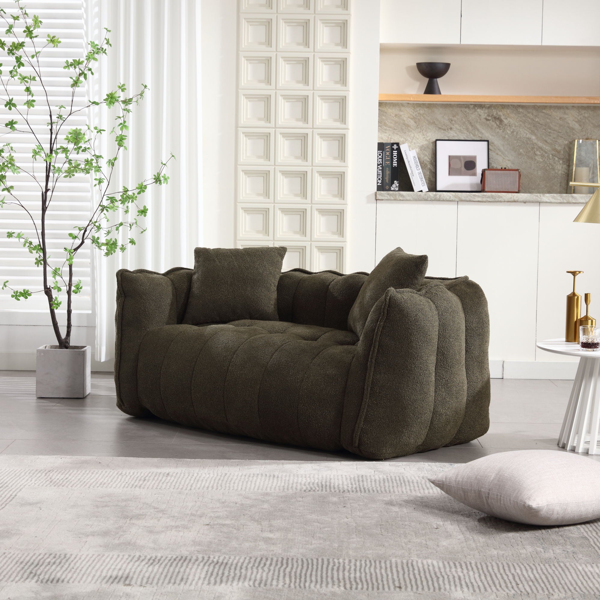 Cozy Beanbag Chair With High Resilience Foam Core For 2