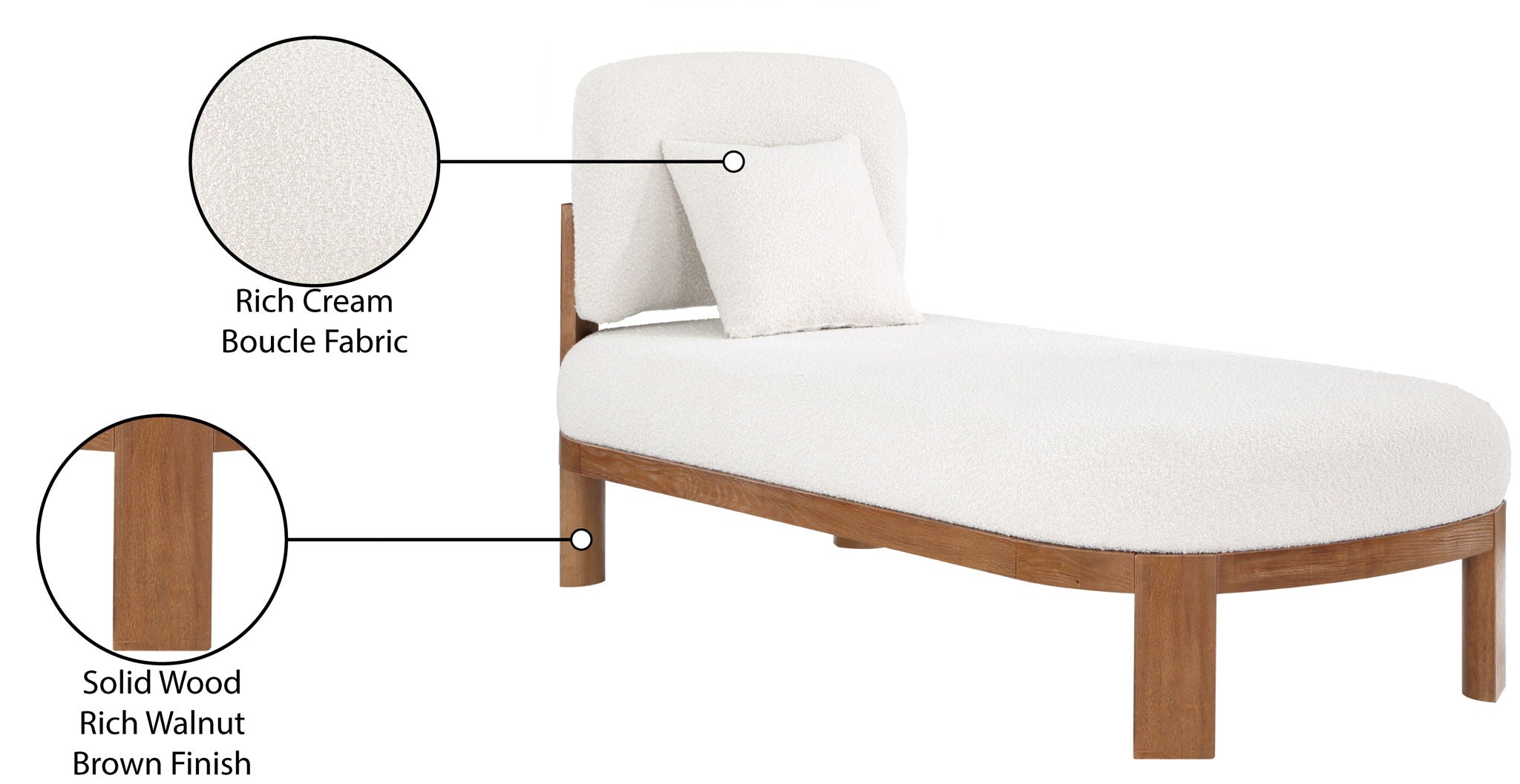 Maybourne - Chaise / Bench - Cream