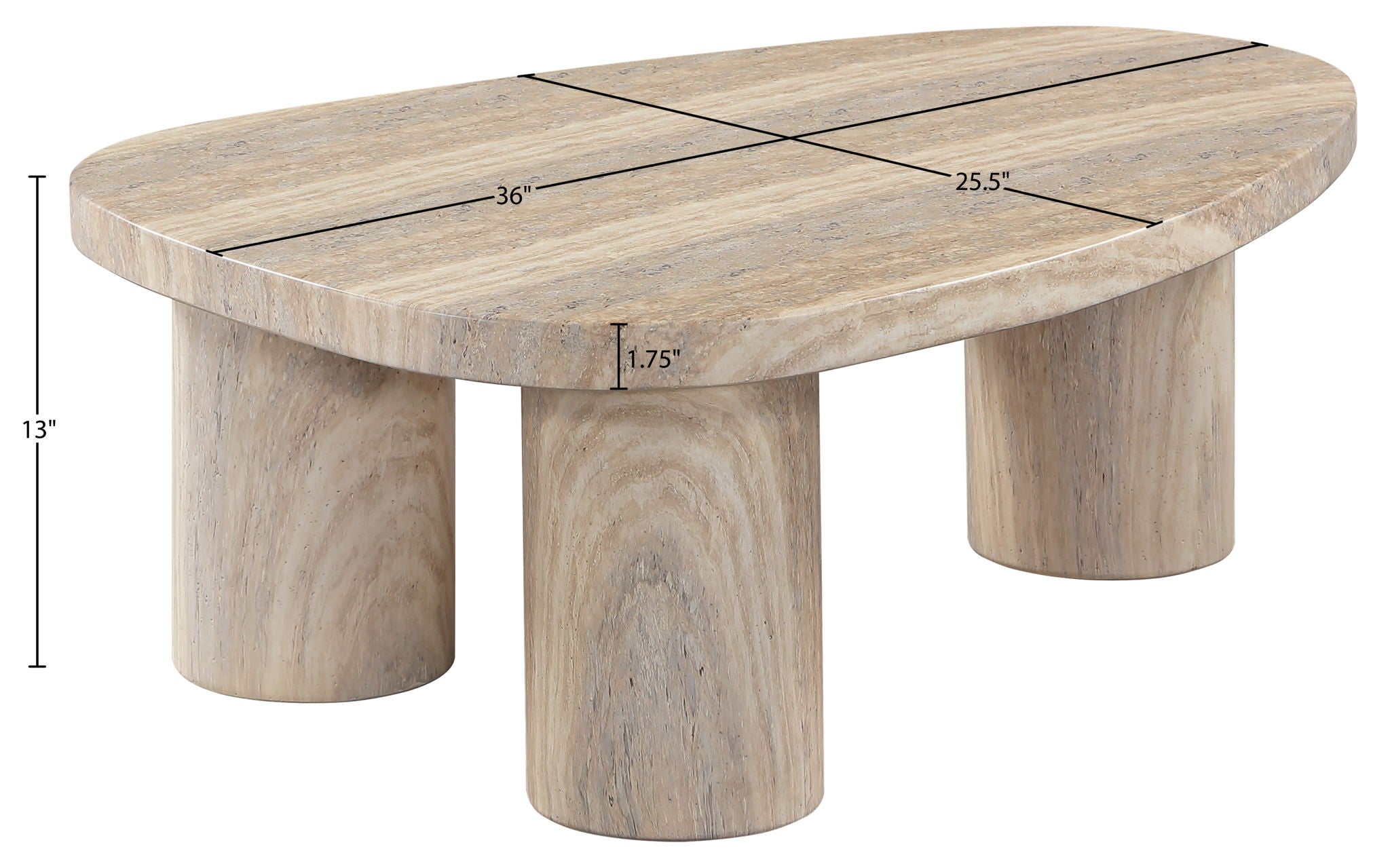 Teramo - Traverine Concrete Indoor/Outdoor Coffee Table