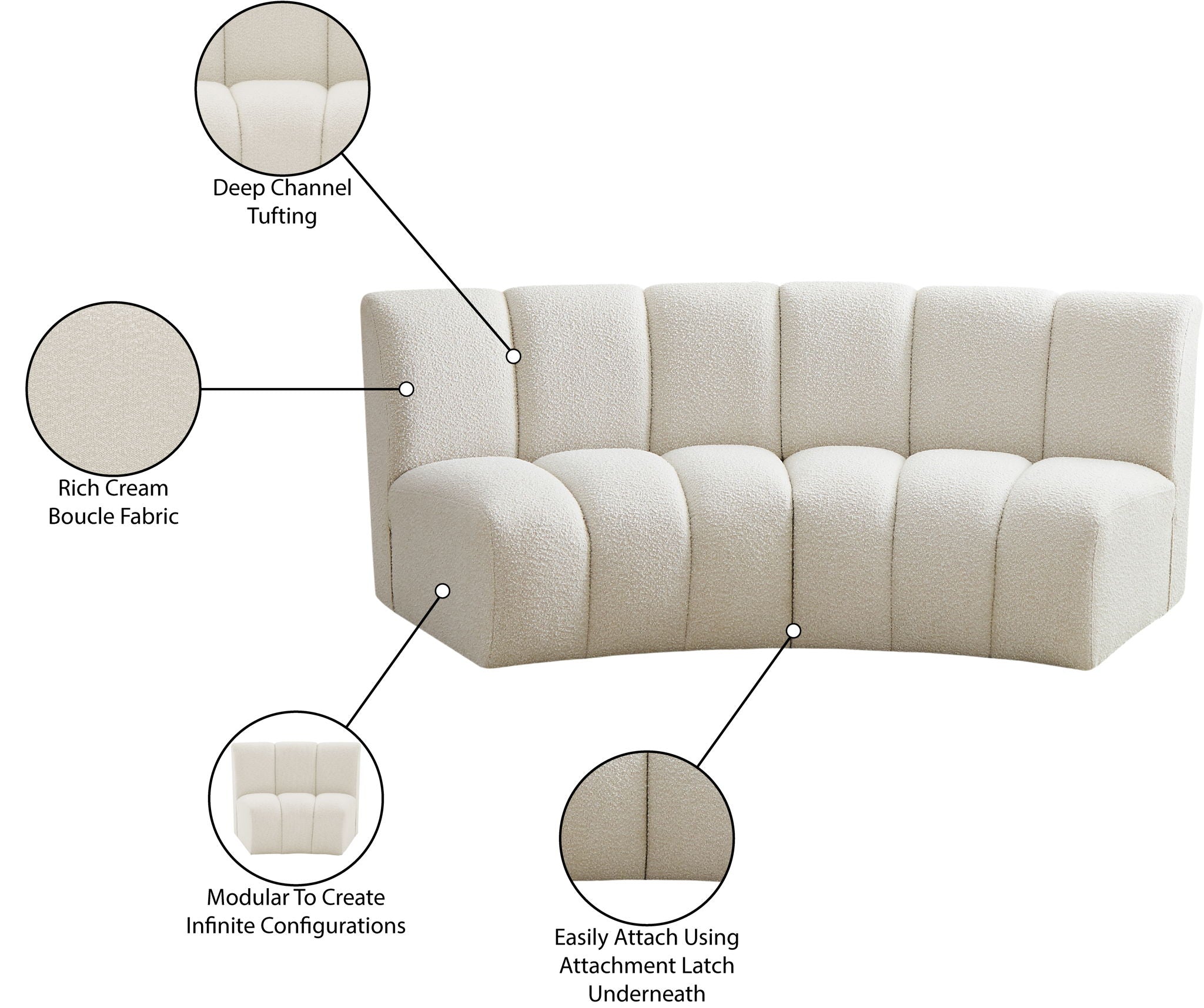 Infinity - 2 Piece Boucle Modular Sectional